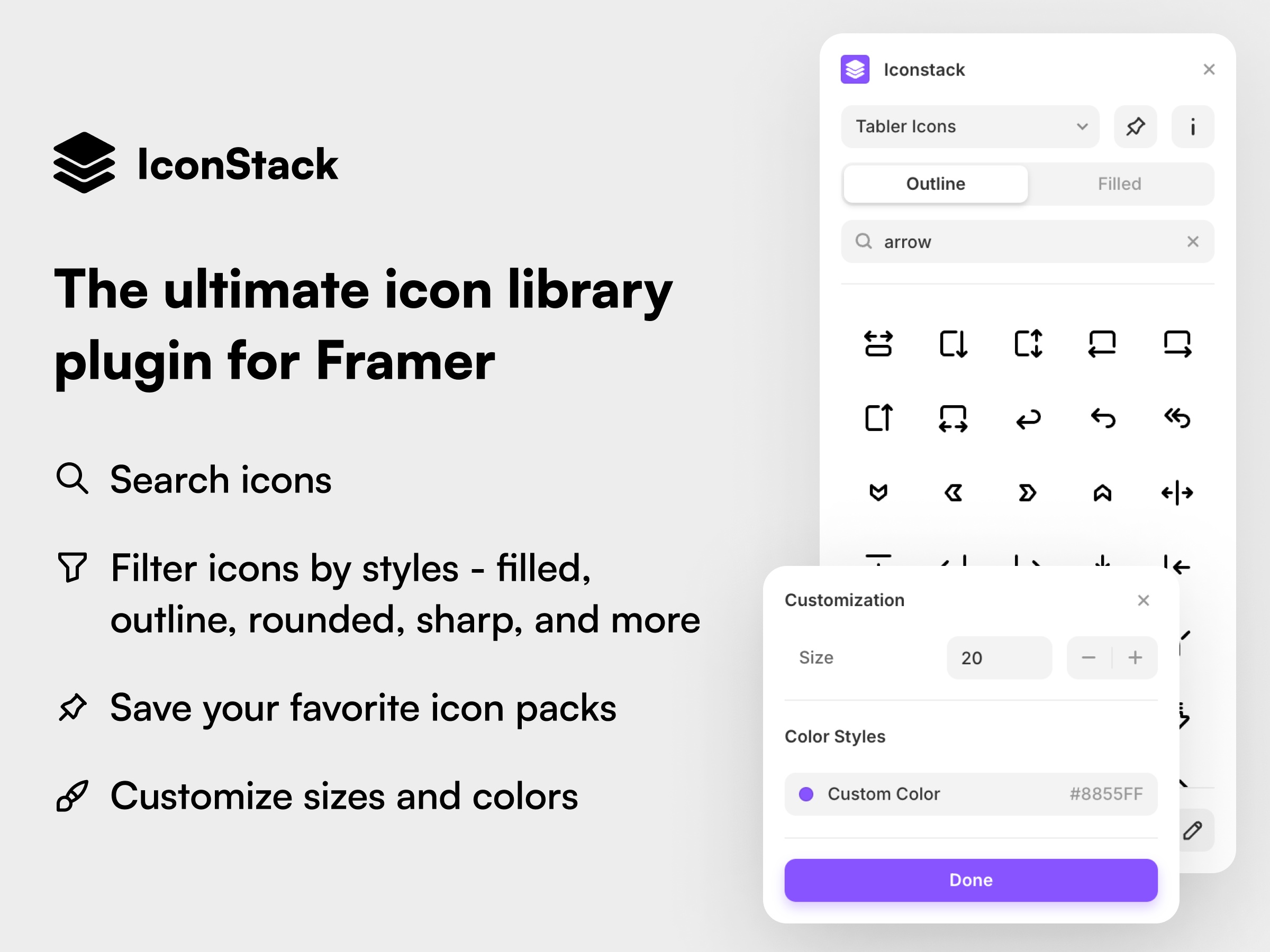 Thumbnail 2 for Iconstack, a Framer Marketplace template by Isaac Roberts.