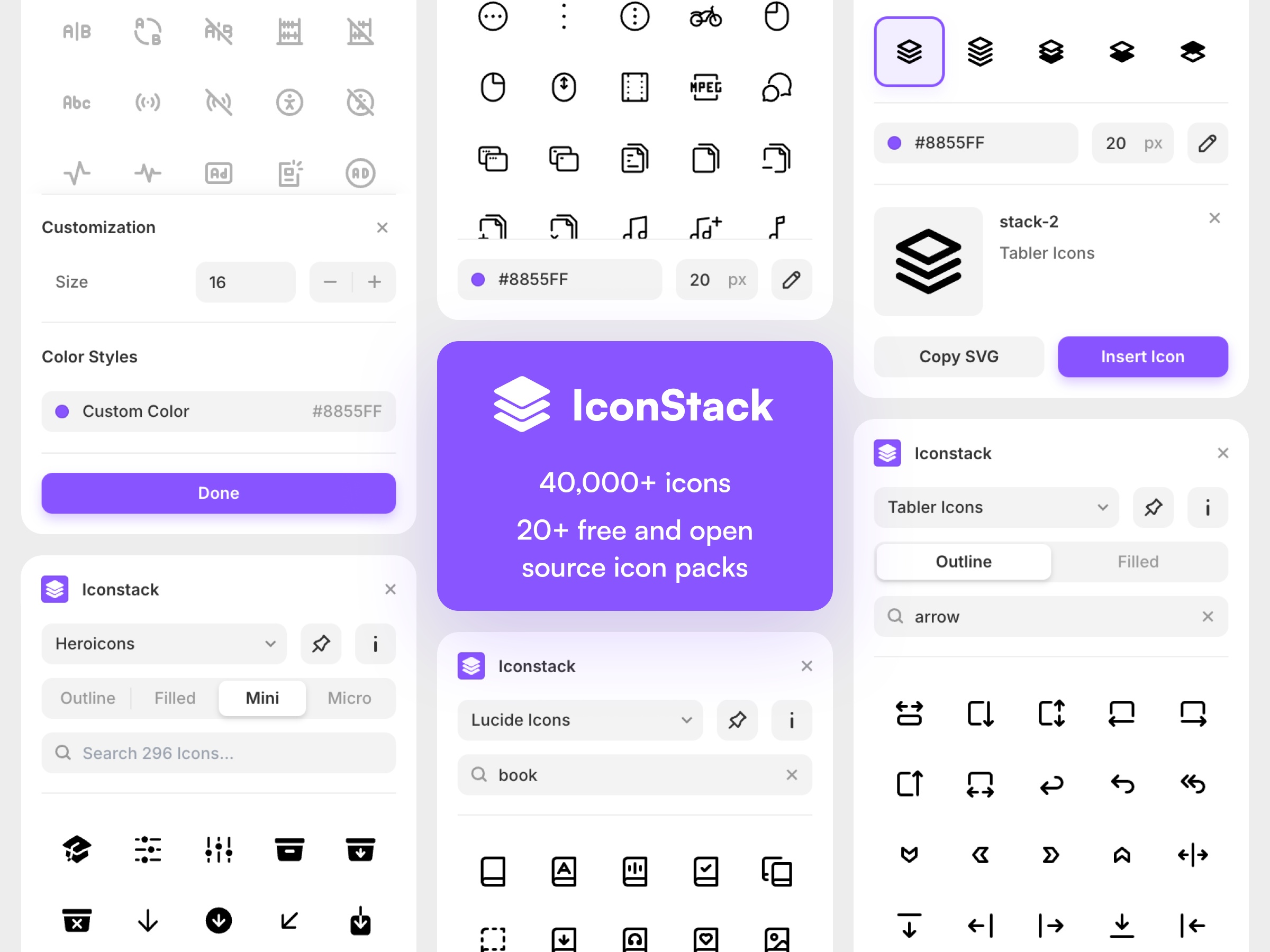 Thumbnail 1 for Iconstack, a Framer Marketplace template by Isaac Roberts.