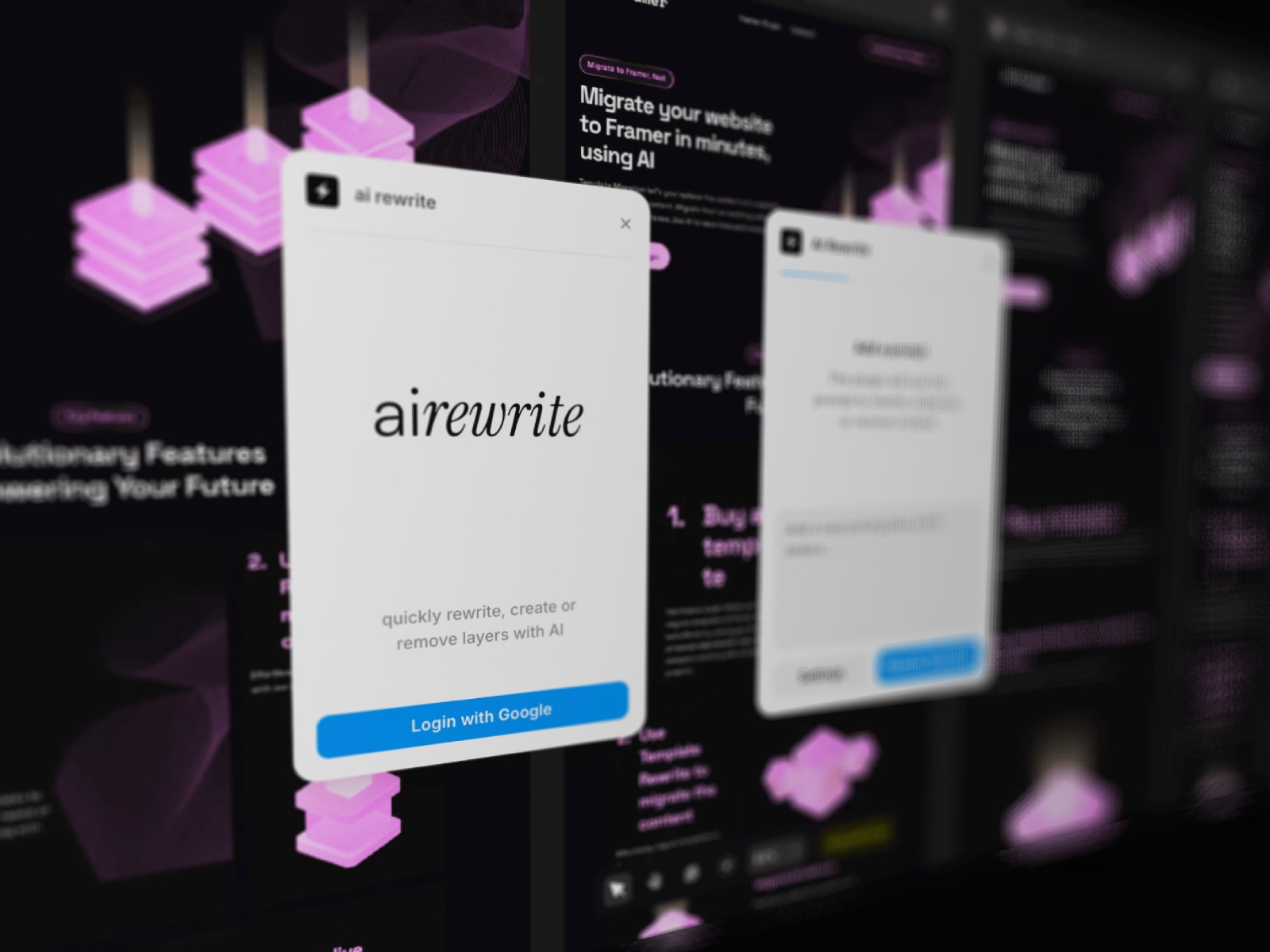 Thumbnail 1 for AI Rewrite, a Framer Marketplace plugin by Tommy D. Rossi.