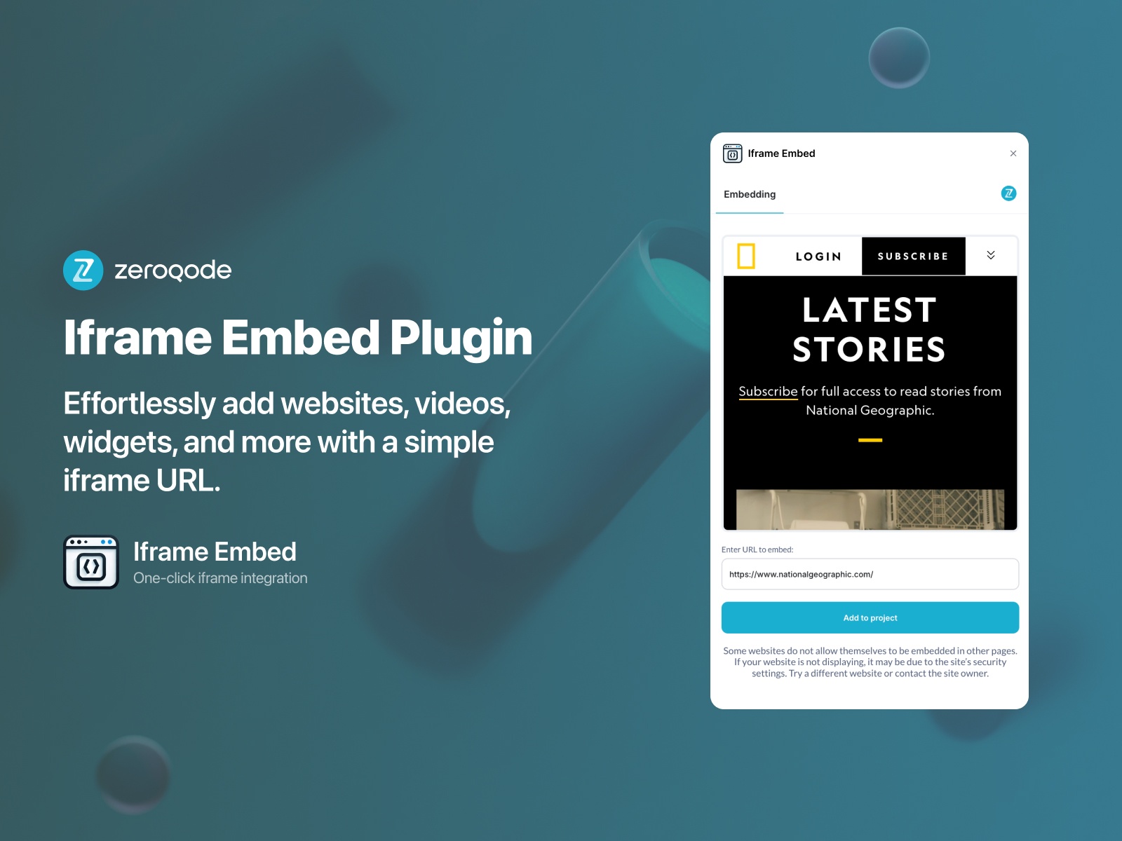 Thumbnail 1 for Iframe Embed, a Framer Marketplace template by Zeroqode.