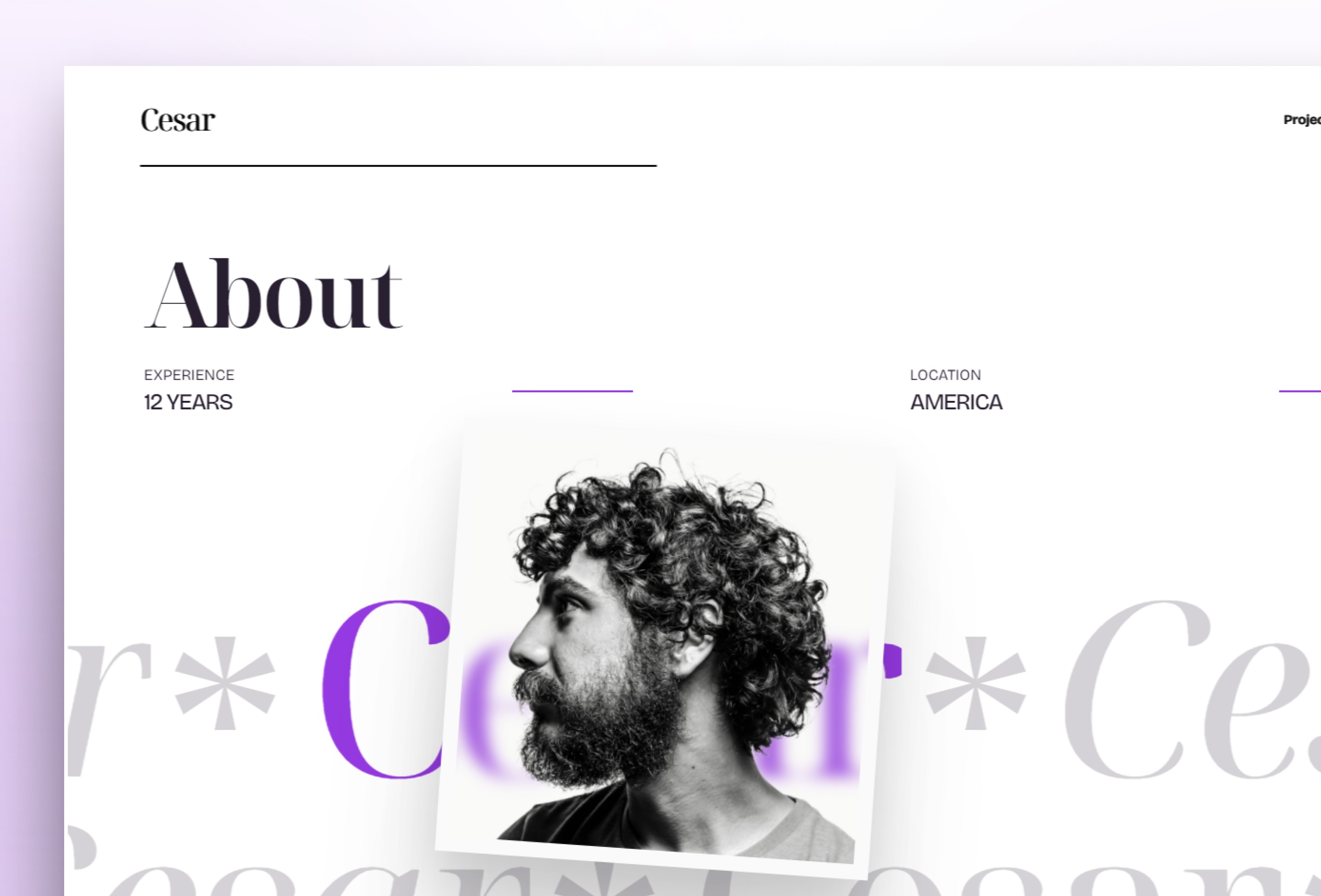 Screenshot 2 for cesar, a Framer Marketplace template by Plaiter.