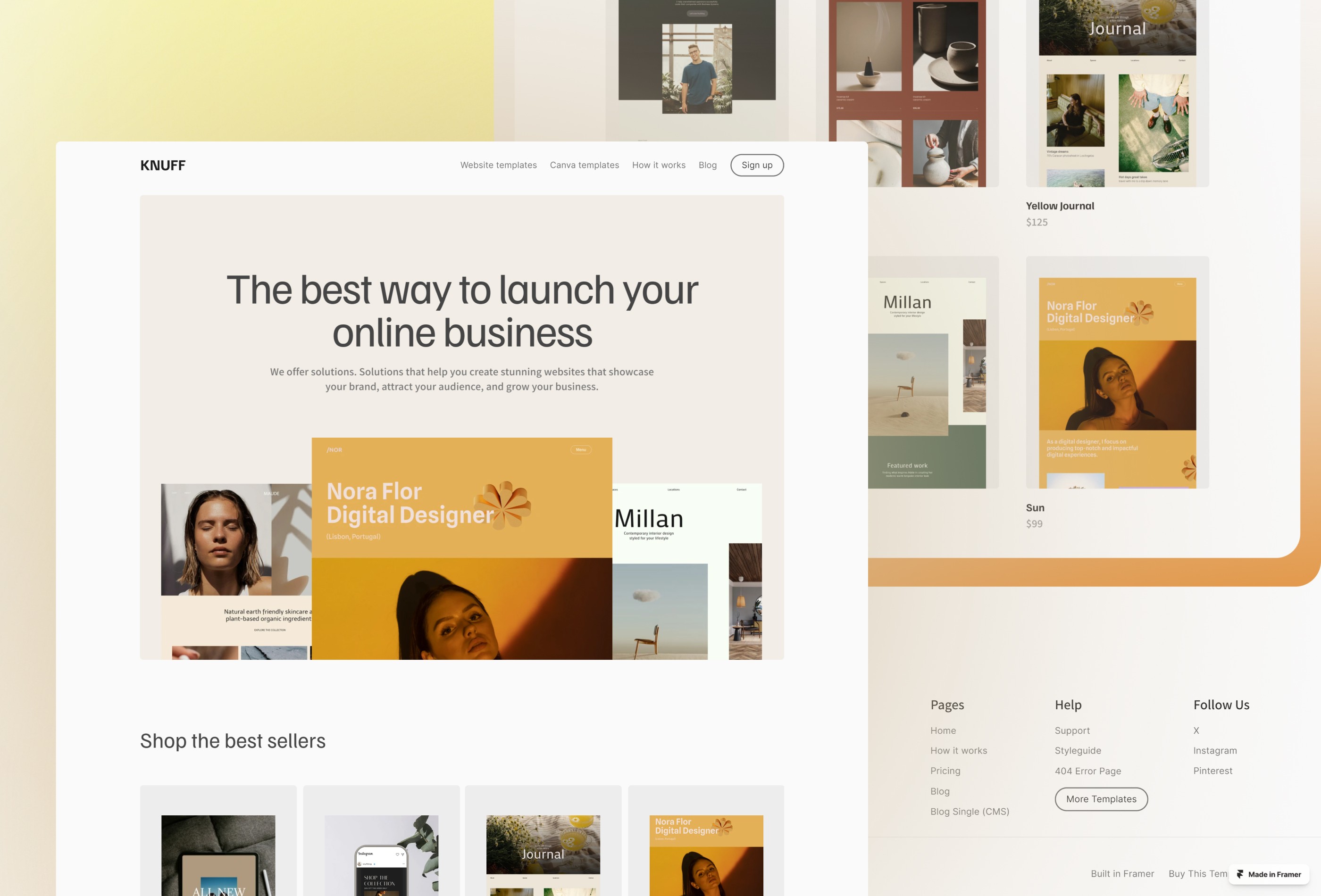 Screenshot 2 for Knuff, a Framer Marketplace template by Nouran.