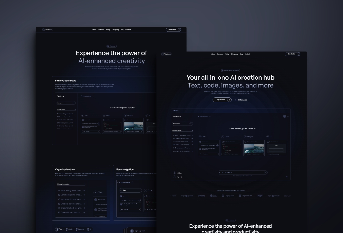 Screenshot 2 for Vortex, a Framer Marketplace template by Thaer Swailem.