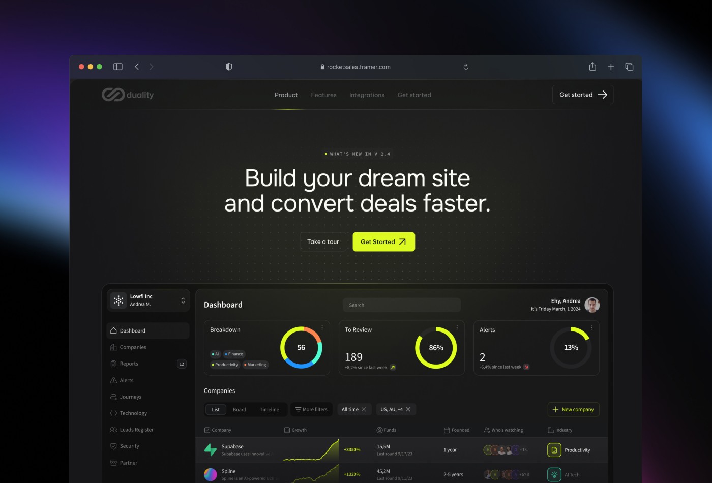 Thumbnail 2 for Duality, a Framer Marketplace template by Andrea Montini.