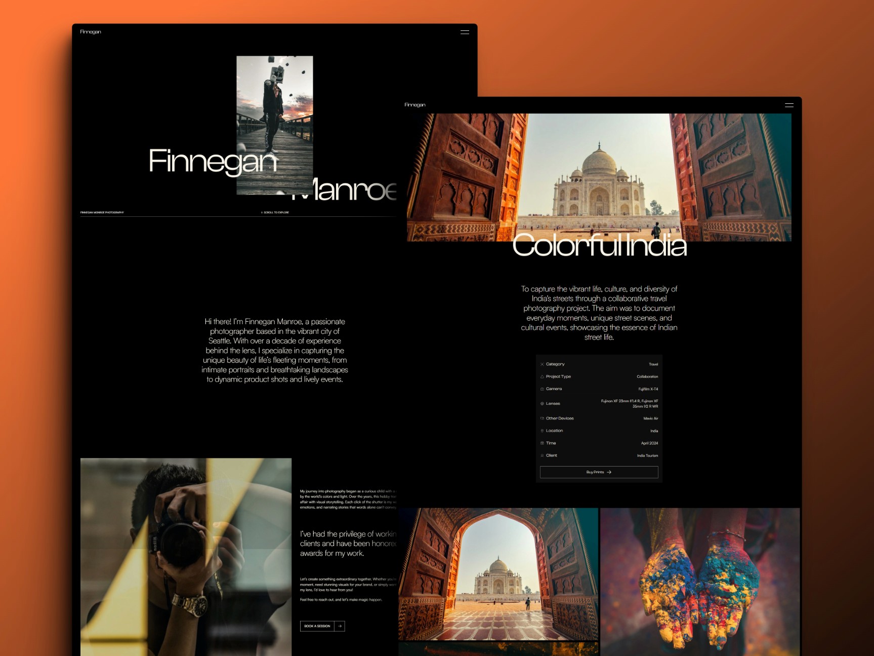 Screenshot 3 for Photographer, a Framer Marketplace template by Real Mehedi.