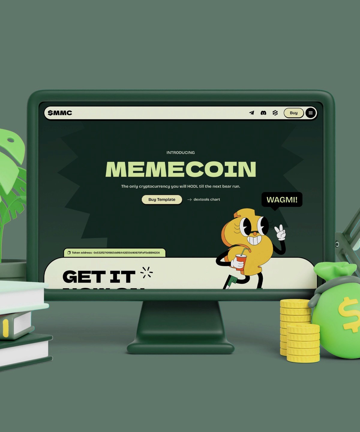 Screenshot 1 for Memecoin, a Framer Marketplace template by Martin Hoffelder.