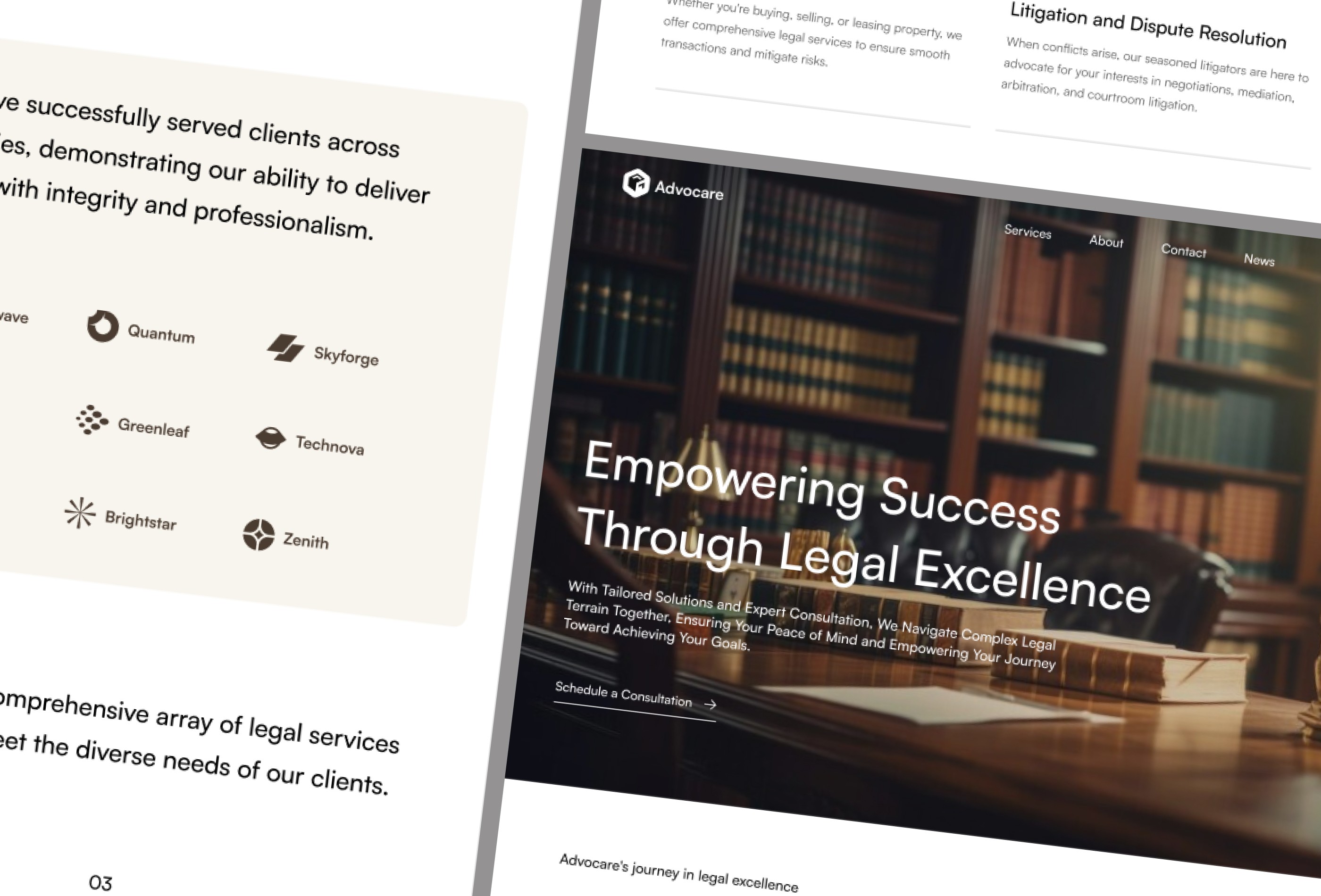 Screenshot 2 for AdvocareLawFirm, a Framer Marketplace template by Rudityas Wahyu.