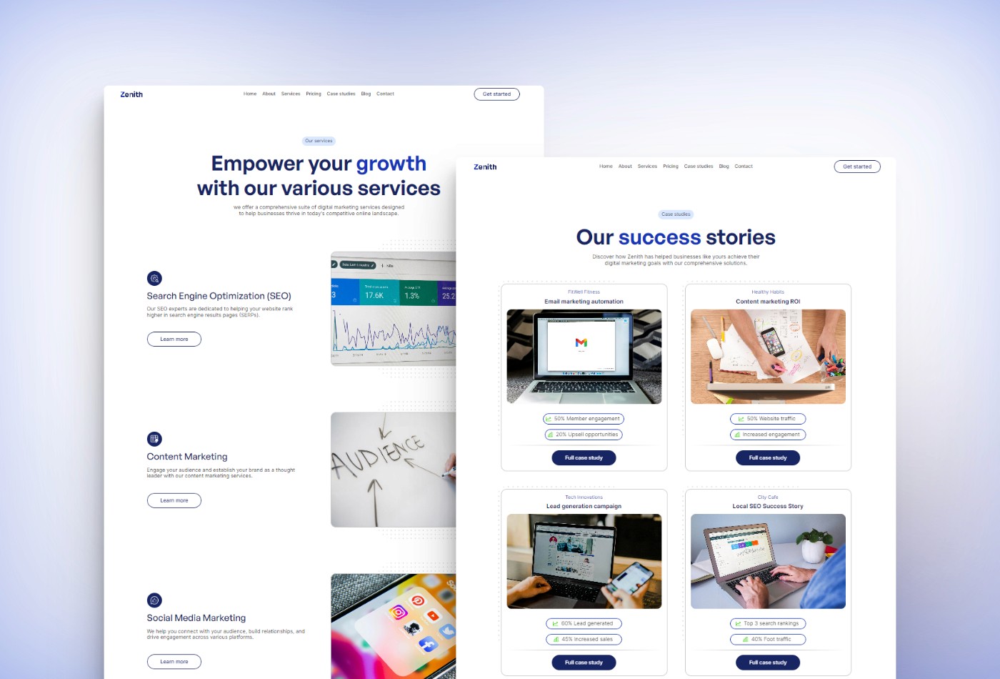 Screenshot 4 for Zenith, a Framer Marketplace template by Thaer Swailem.