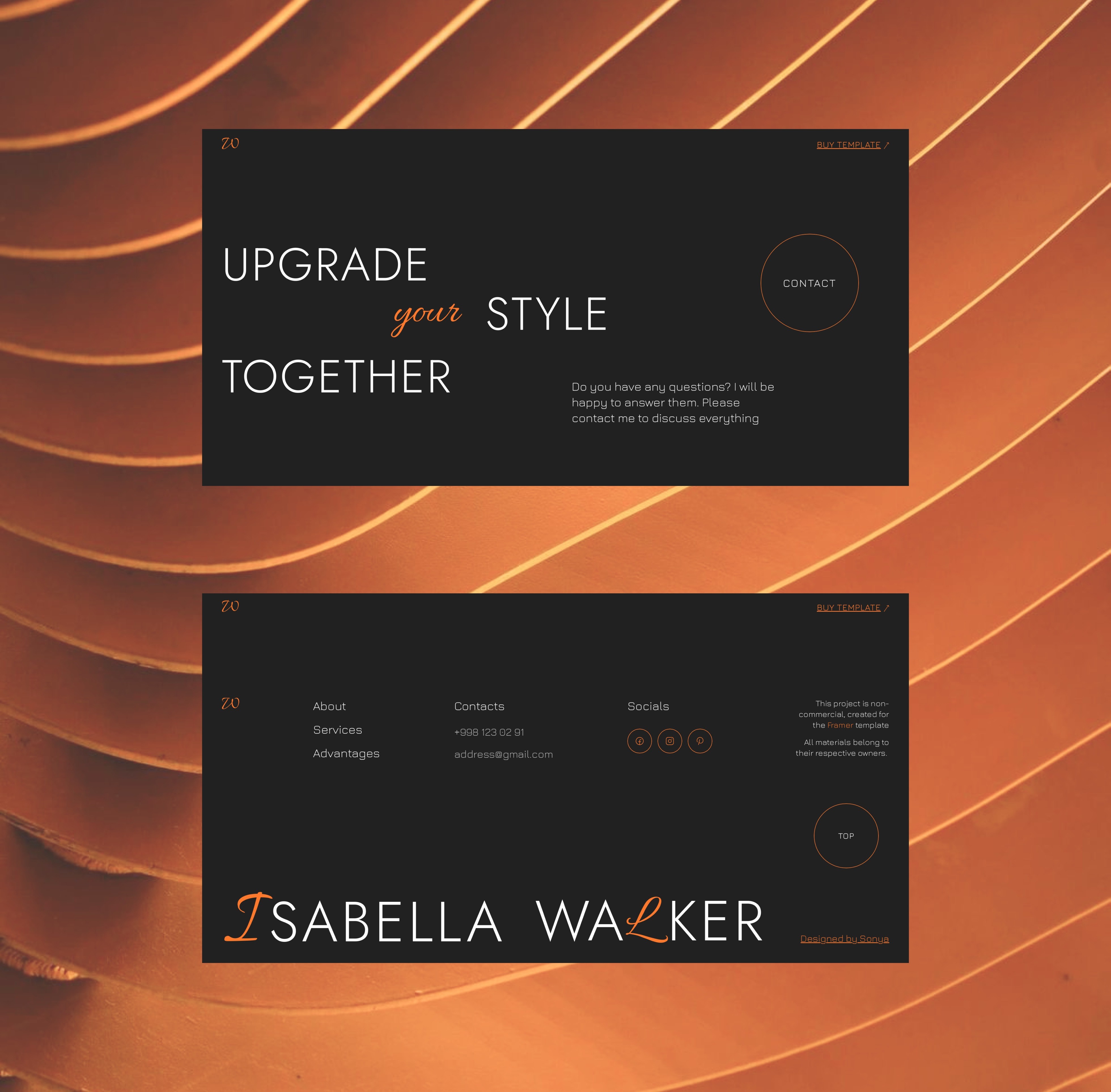 Screenshot 4 for Isabella, a Framer Marketplace template by Sonya.