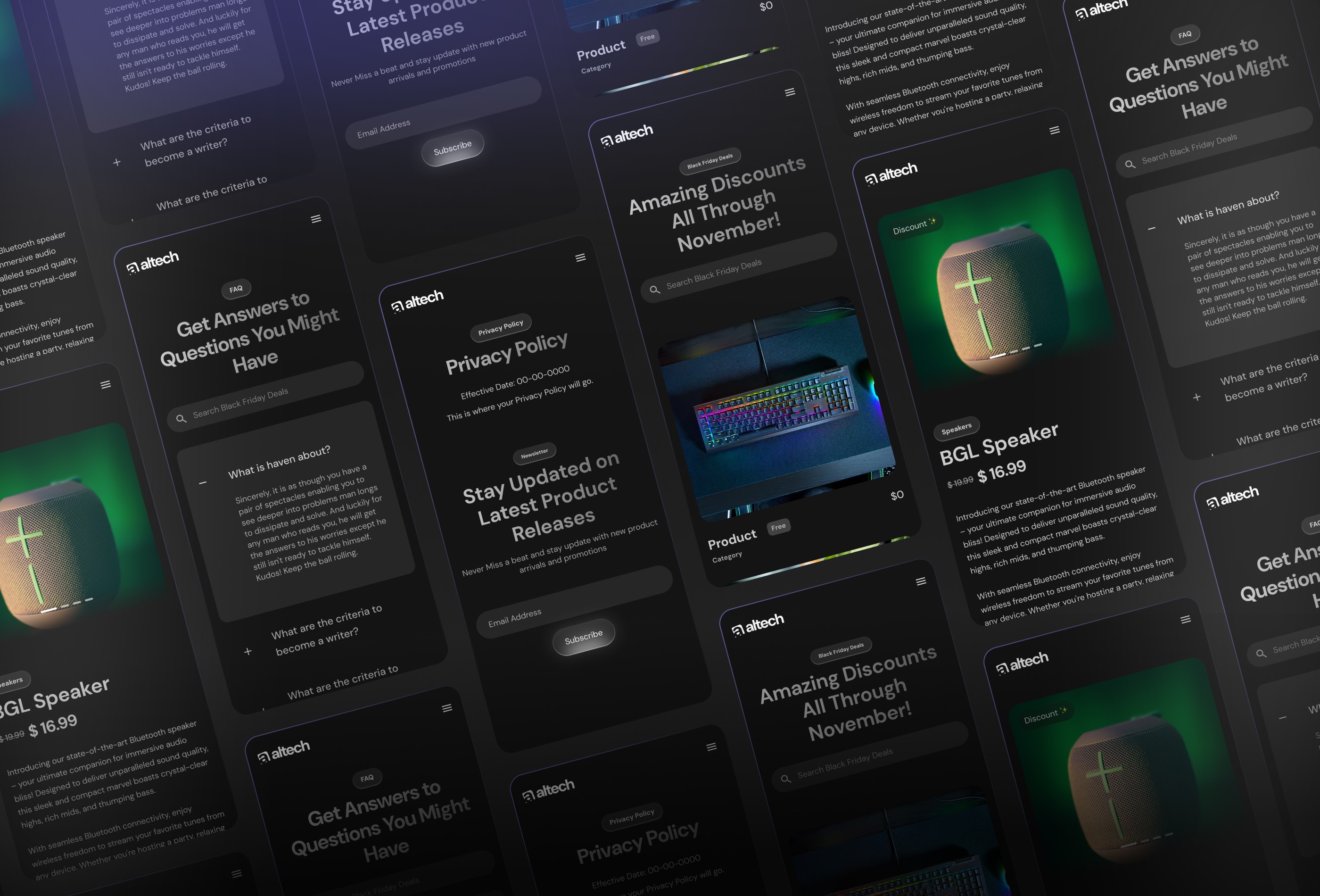 Screenshot 3 for Altech, a Framer Marketplace template by Plaiter.
