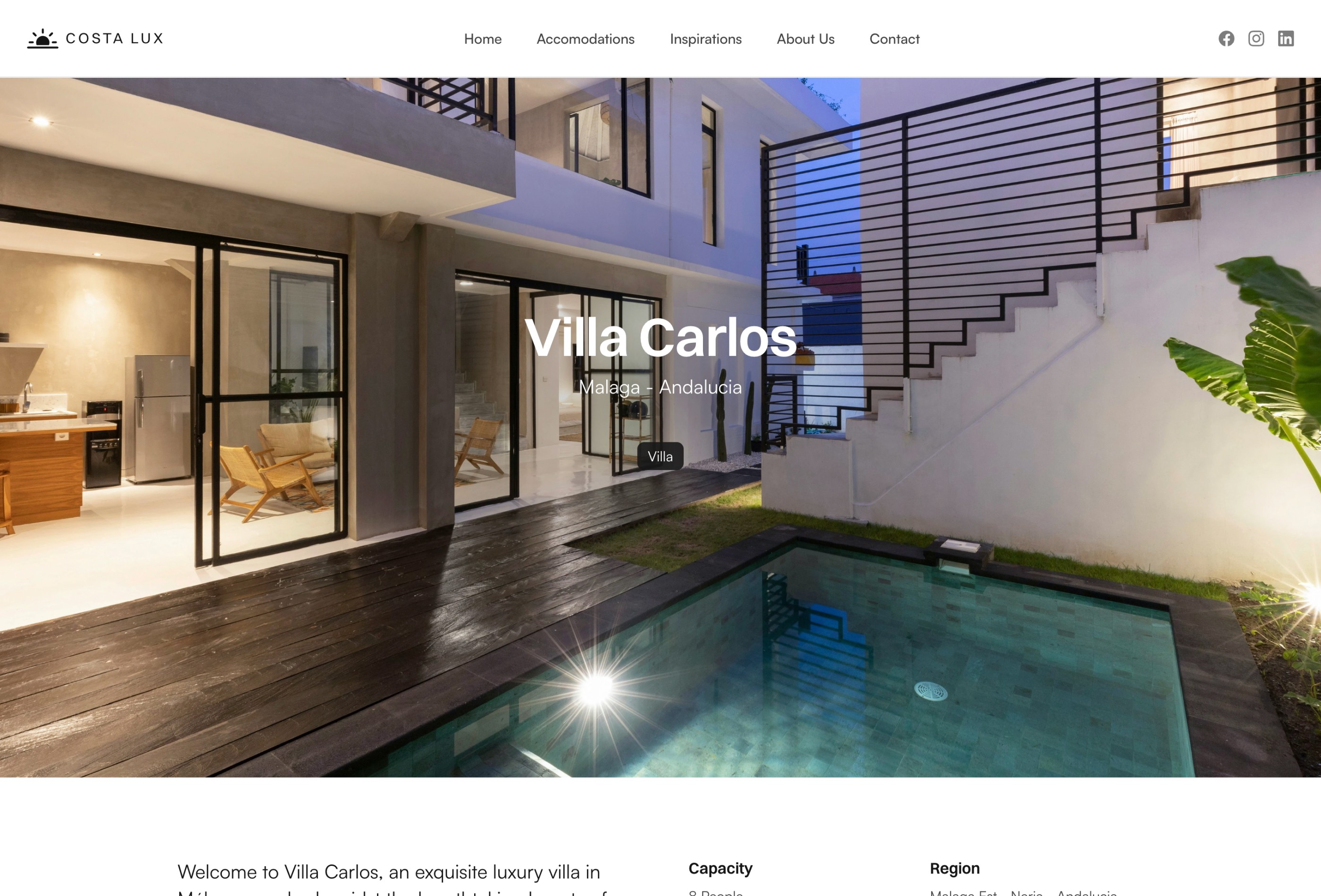 Screenshot 4 for CostaLux, a Framer Marketplace template by Manuel.