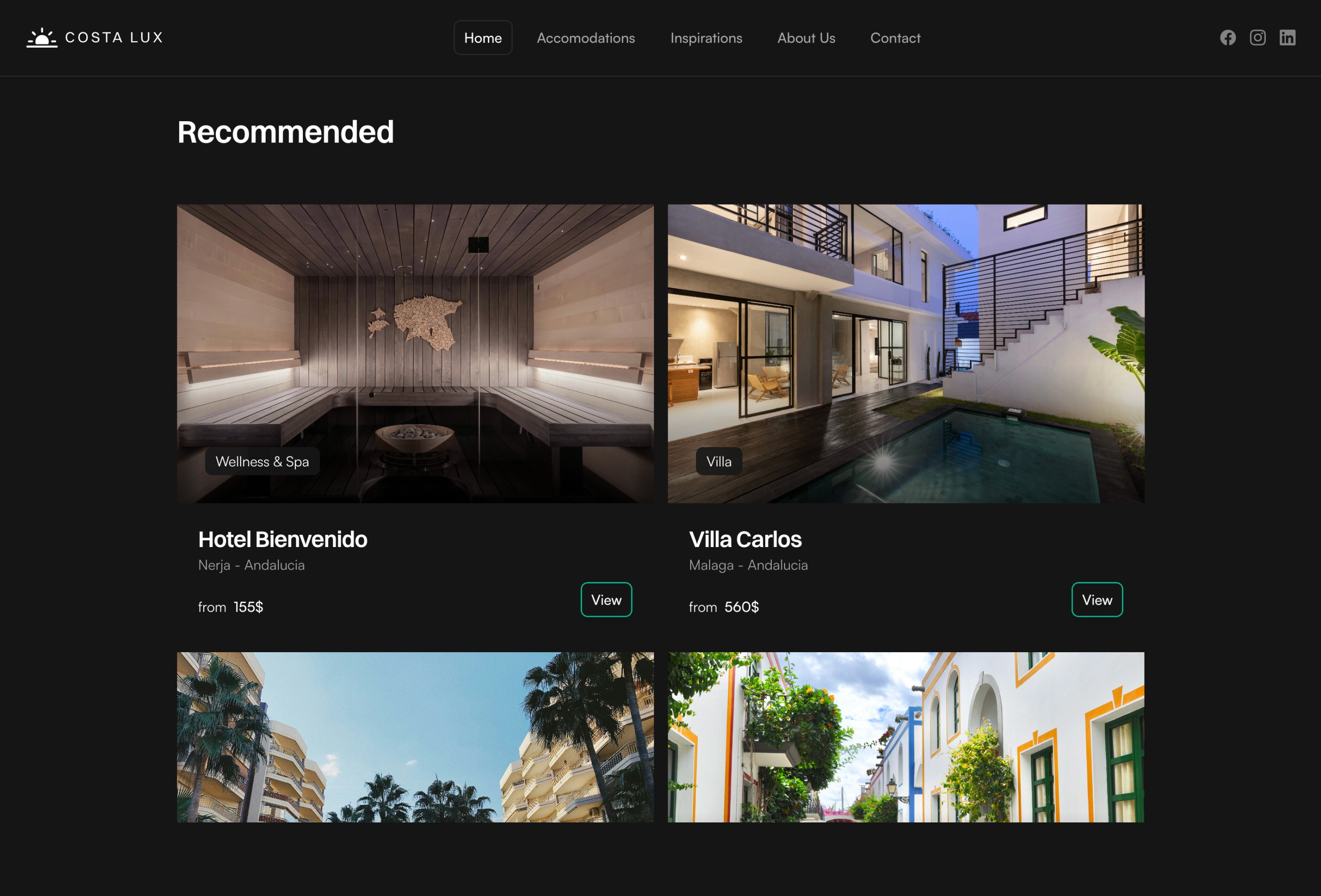 Screenshot 3 for CostaLux, a Framer Marketplace template by Manuel.