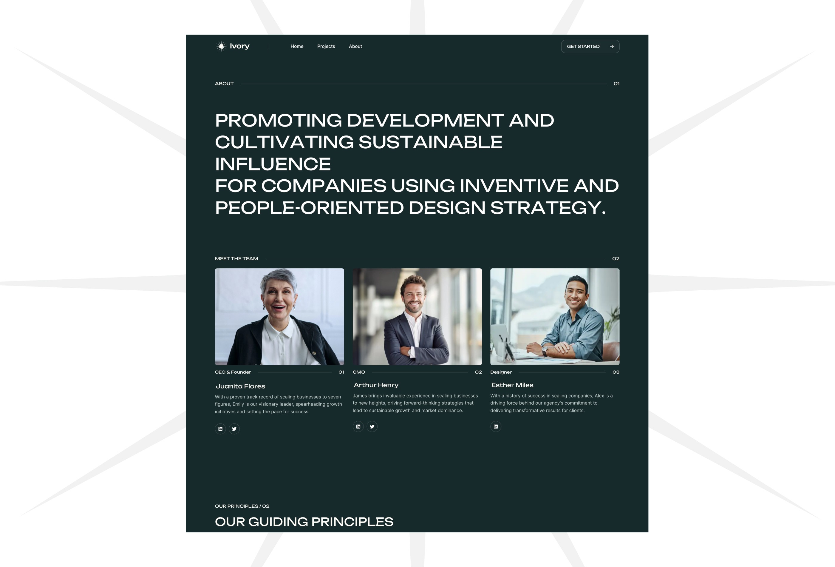 Screenshot 4 for Ivory, a Framer Marketplace template by Wize.