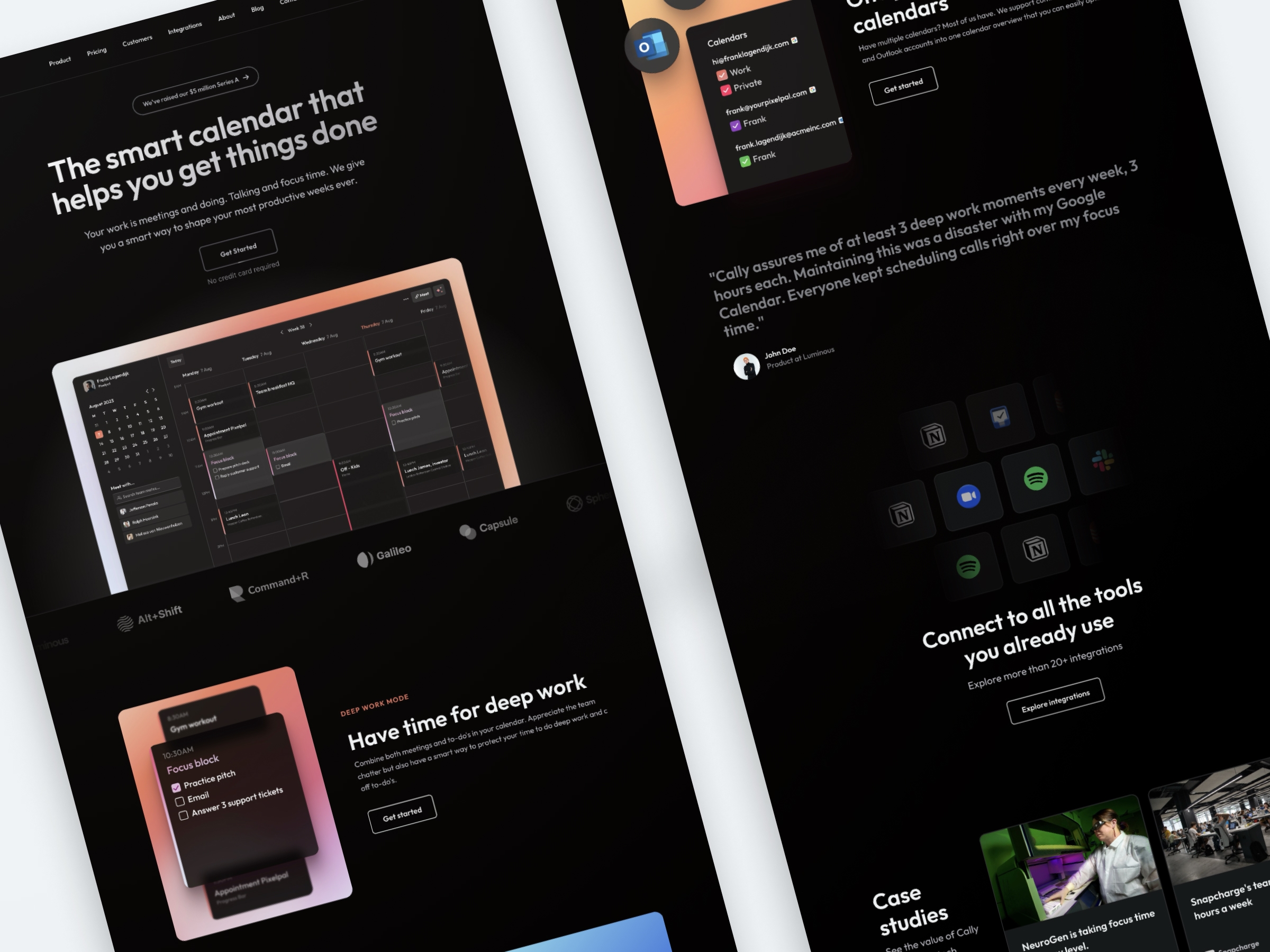 Screenshot 4 for Cally, a Framer Marketplace template by Pixelpal.