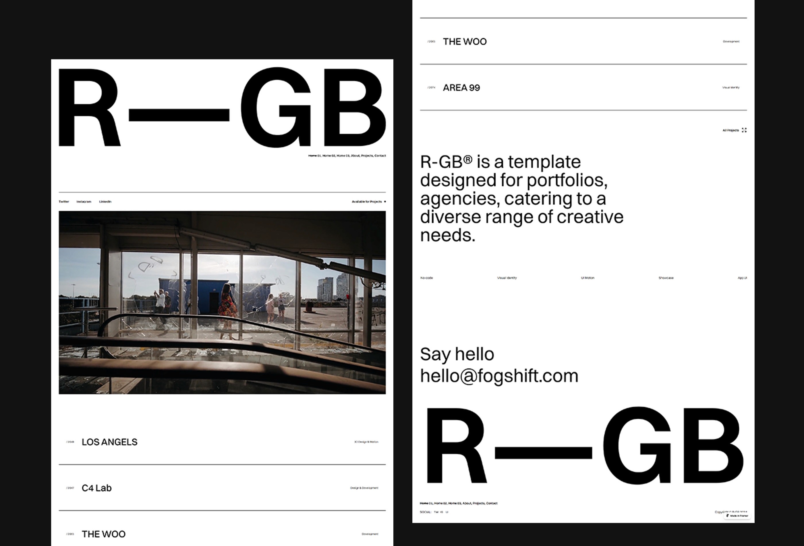 Screenshot 2 for R—GB, a Framer Marketplace template by FogShift.