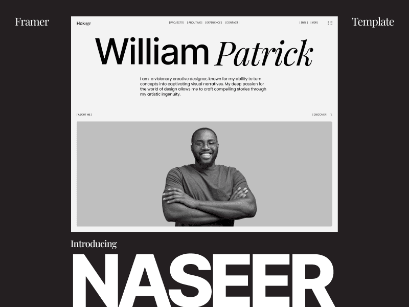 Screenshot 1 for Hokage, a Framer Marketplace template by Studio Duo.