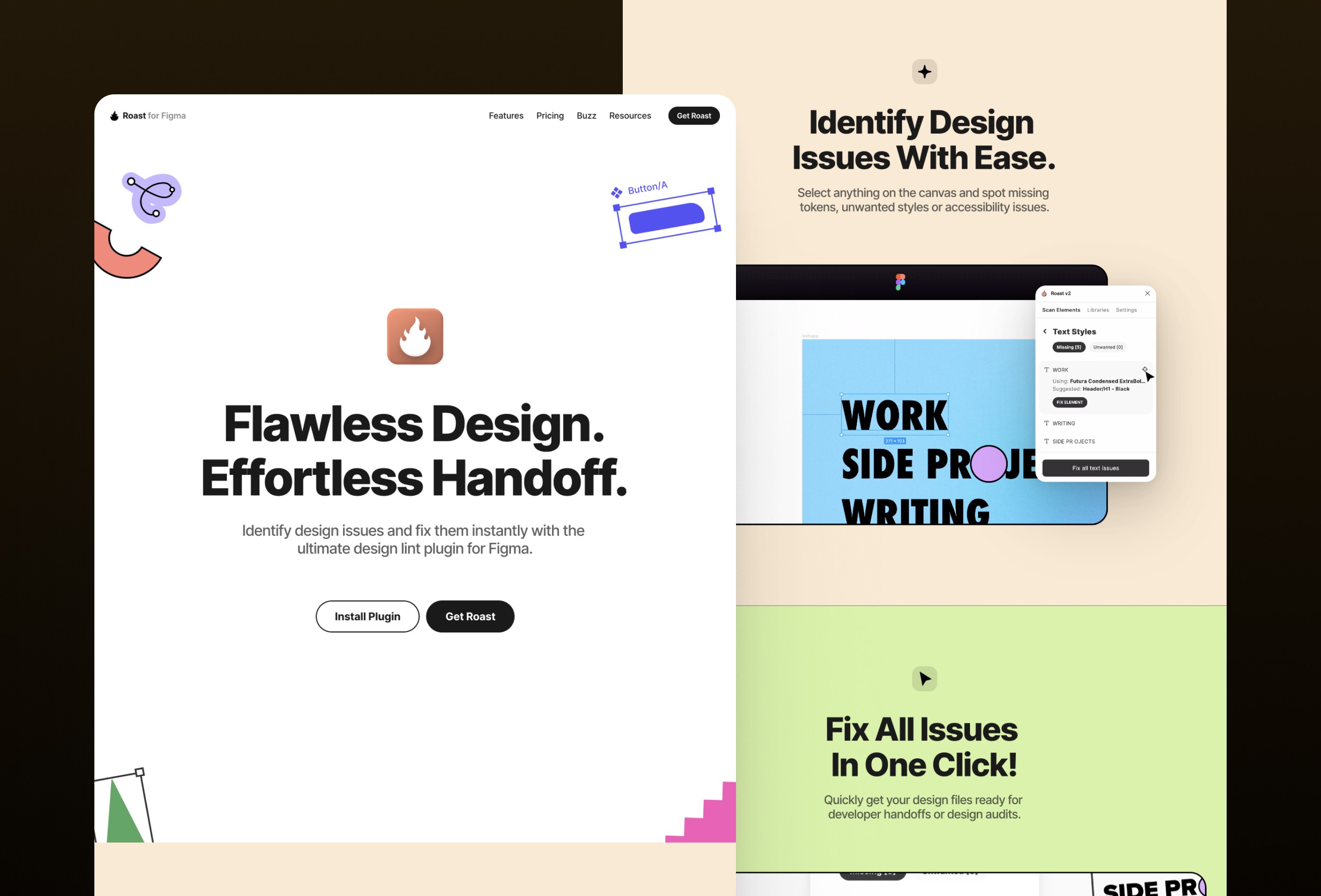 Screenshot 2 for Roast, a Framer Marketplace template by Milan Maheshwari.