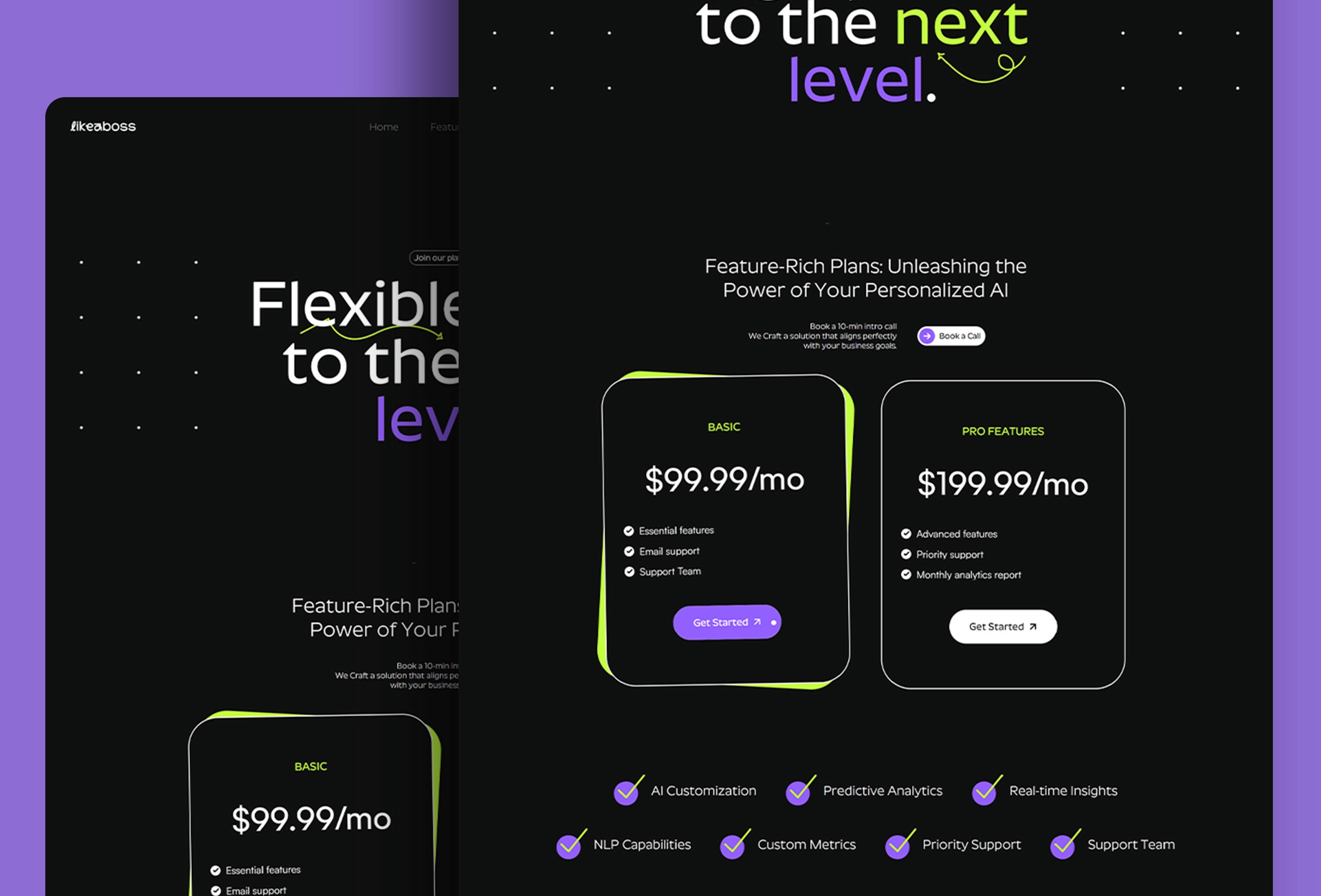 Screenshot 4 for LikeaBoss, a Framer Marketplace template by FogShift.