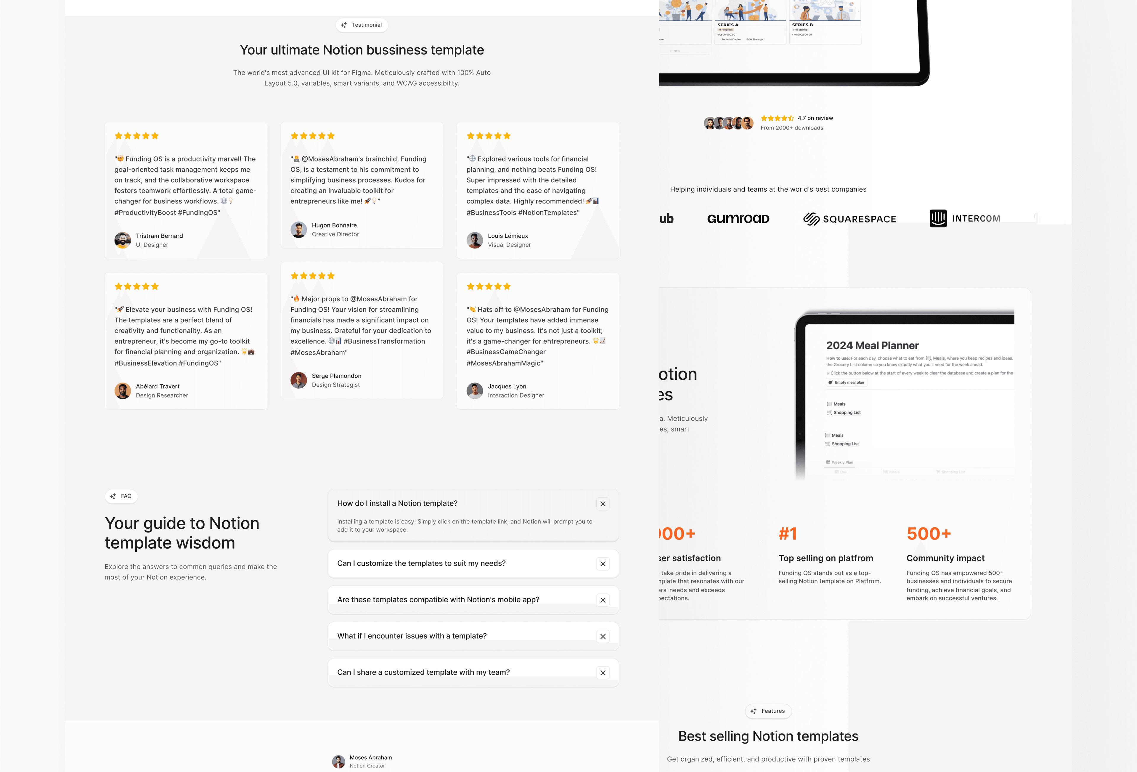 Screenshot 4 for Noto, a Framer Marketplace template by Seto Febriant.
