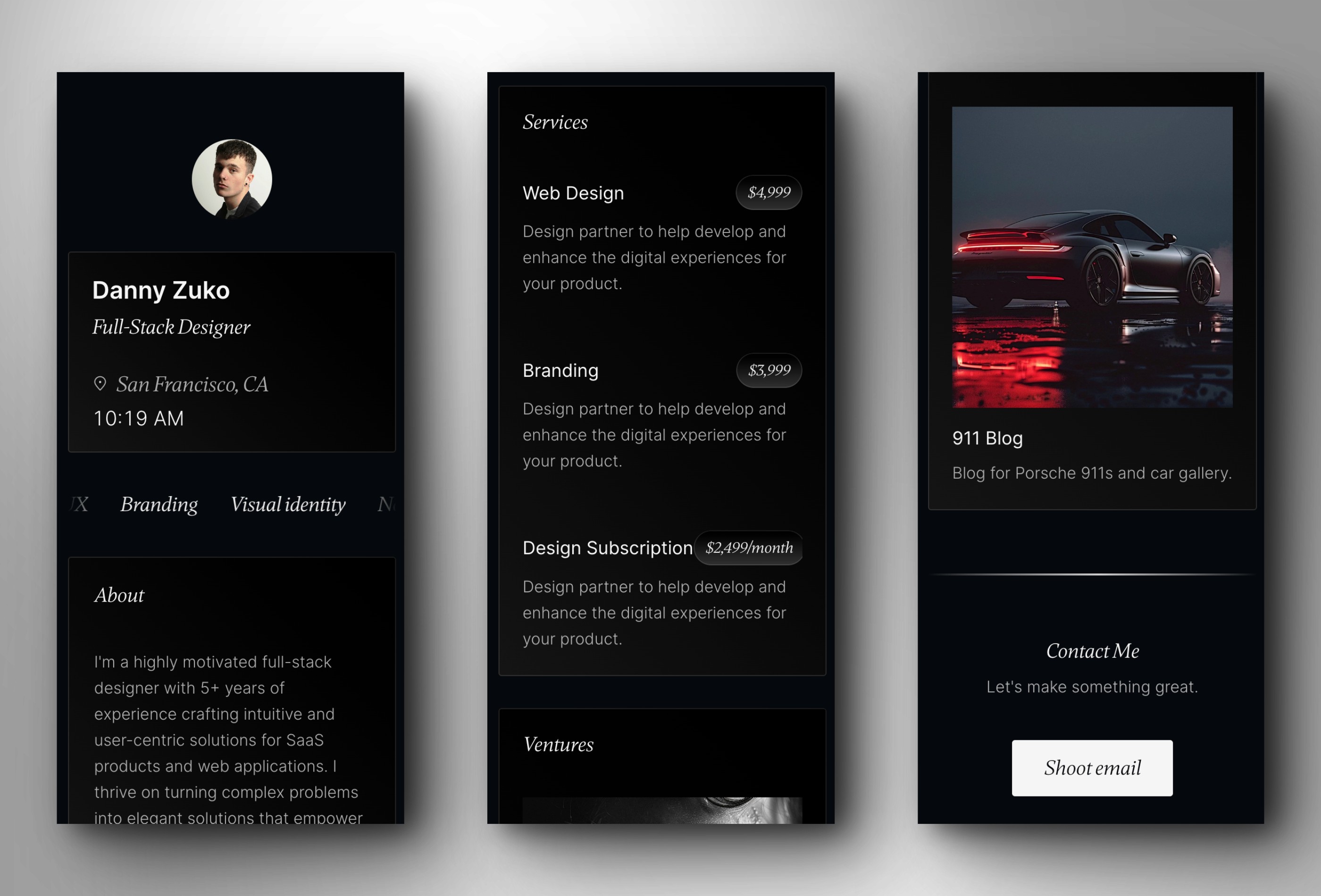 Screenshot 4 for Vio, a Framer Marketplace template by Danny Quijano.
