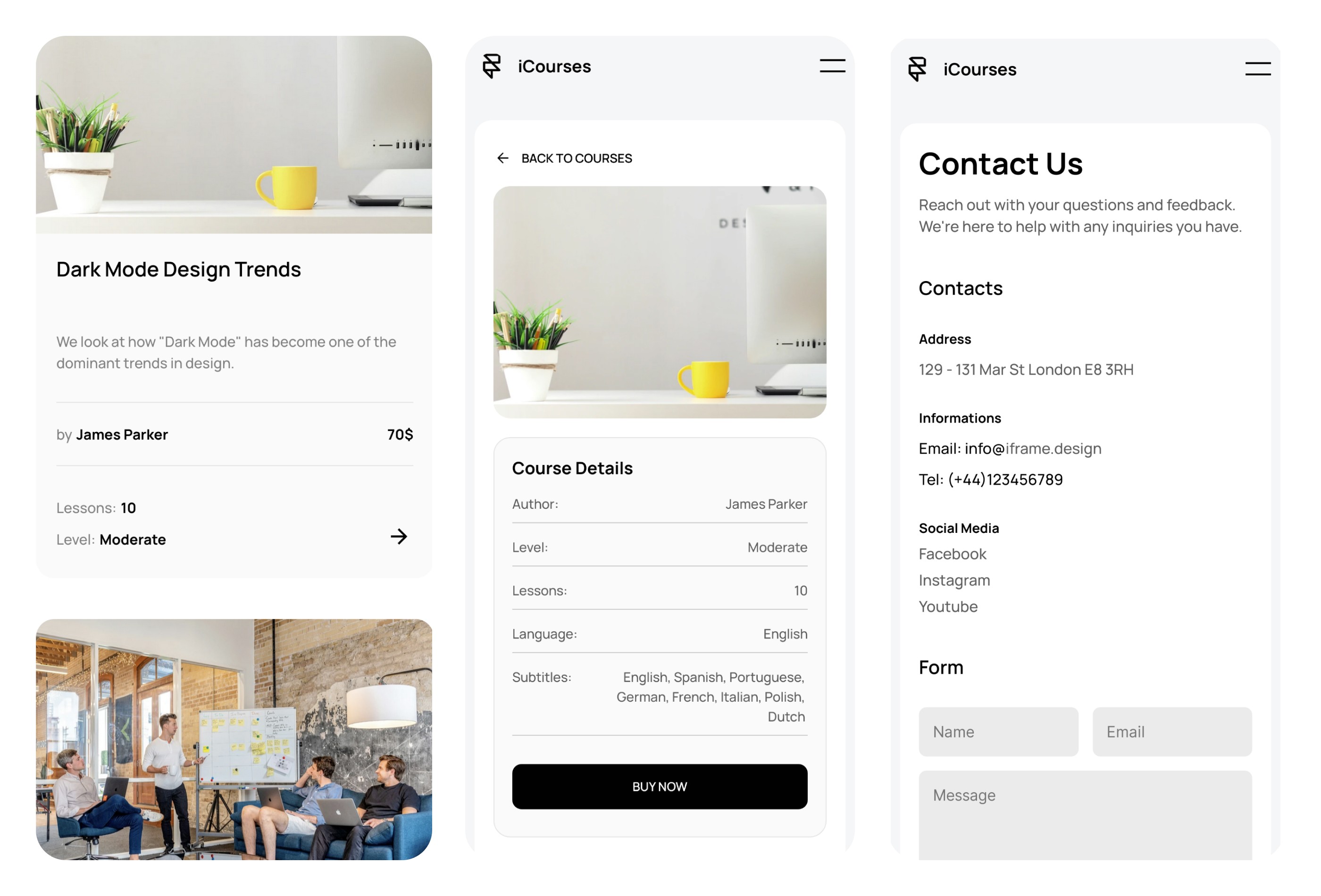 Screenshot 4 for iCourses, a Framer Marketplace template by IFRAME DESIGN.