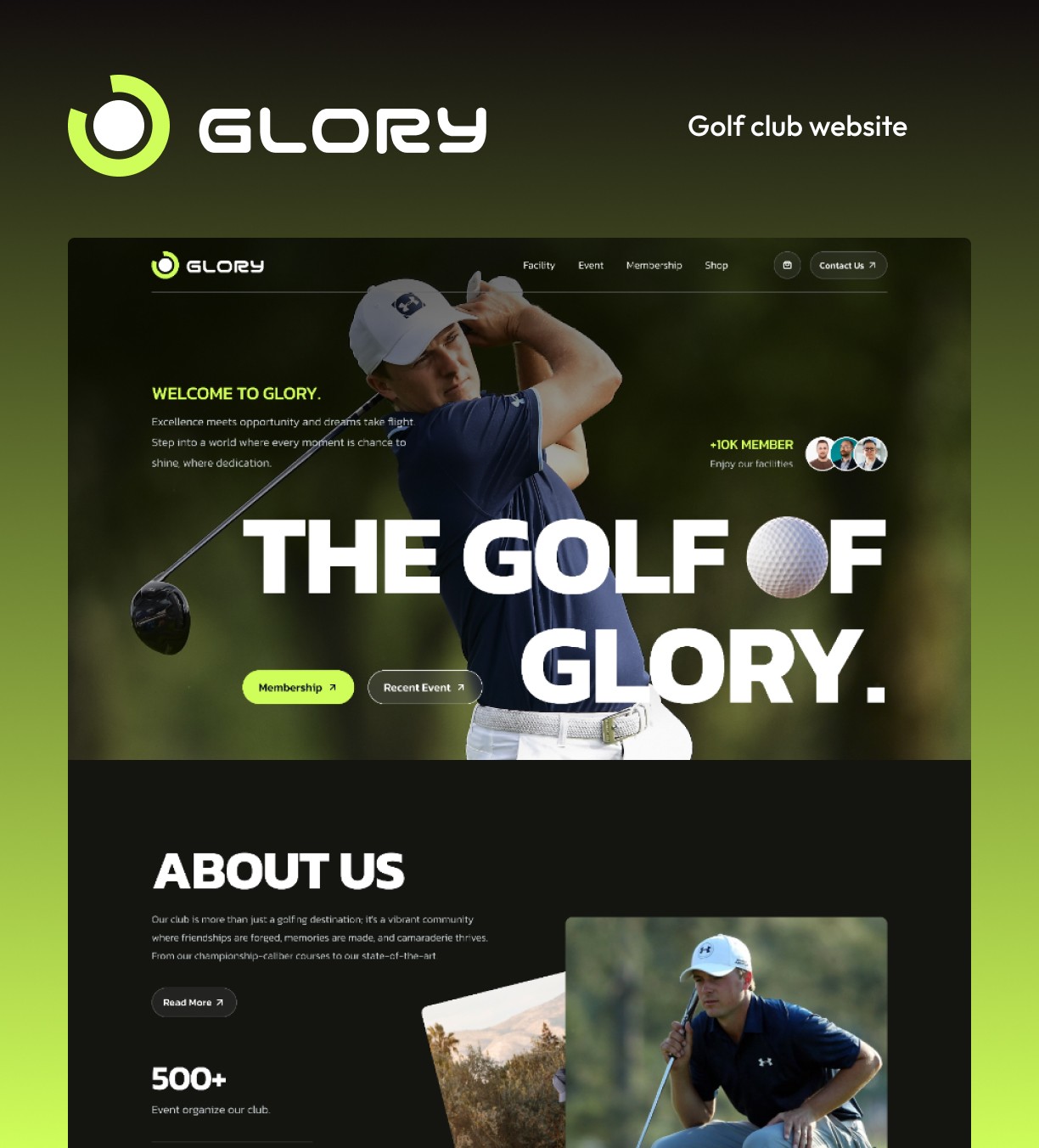 Screenshot 1 for Glory, a Framer Marketplace template by Sailr.