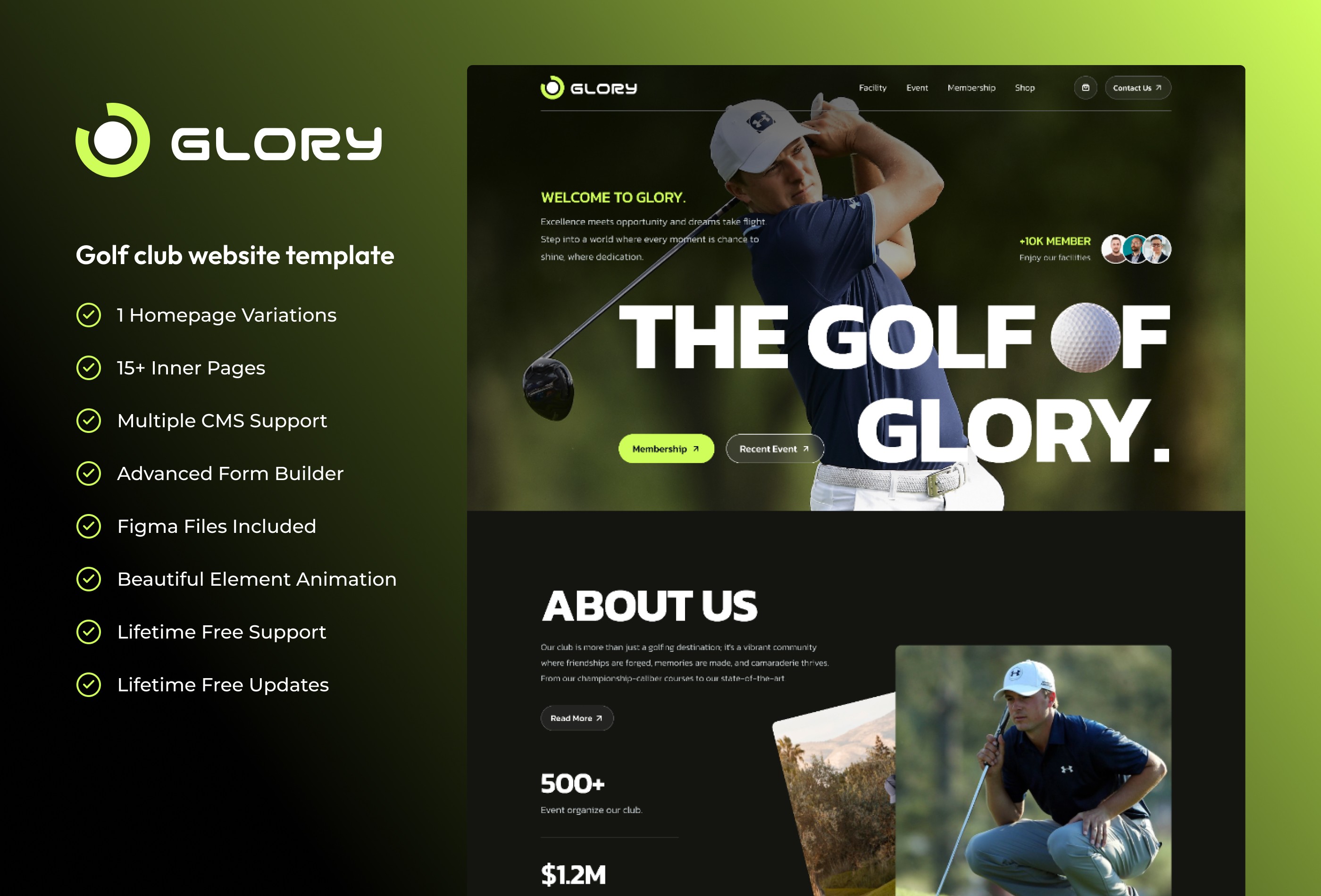 Screenshot 2 for Glory, a Framer Marketplace template by Sailr.
