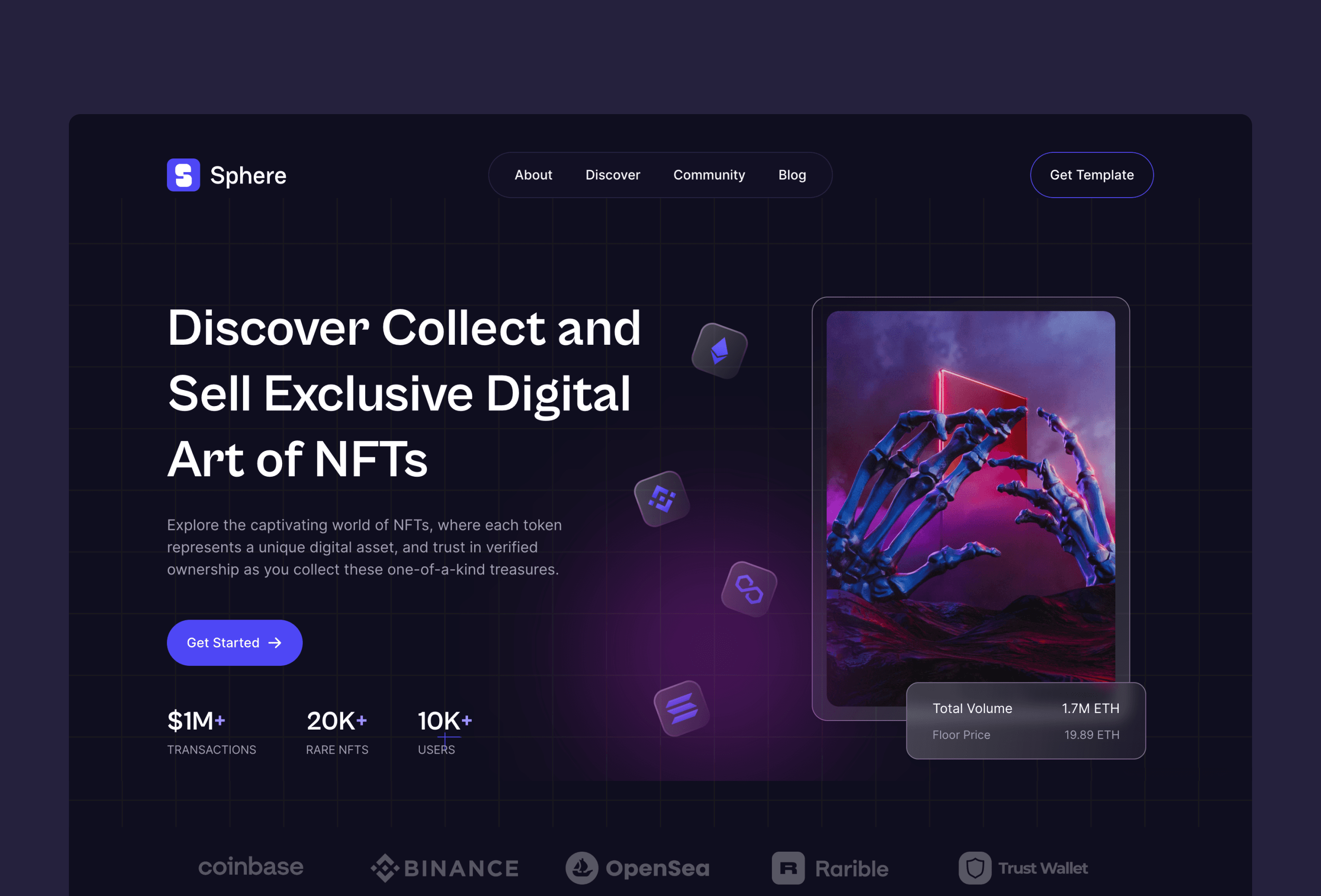Screenshot 2 for Sphere, a Framer Marketplace template by Bie Lab.