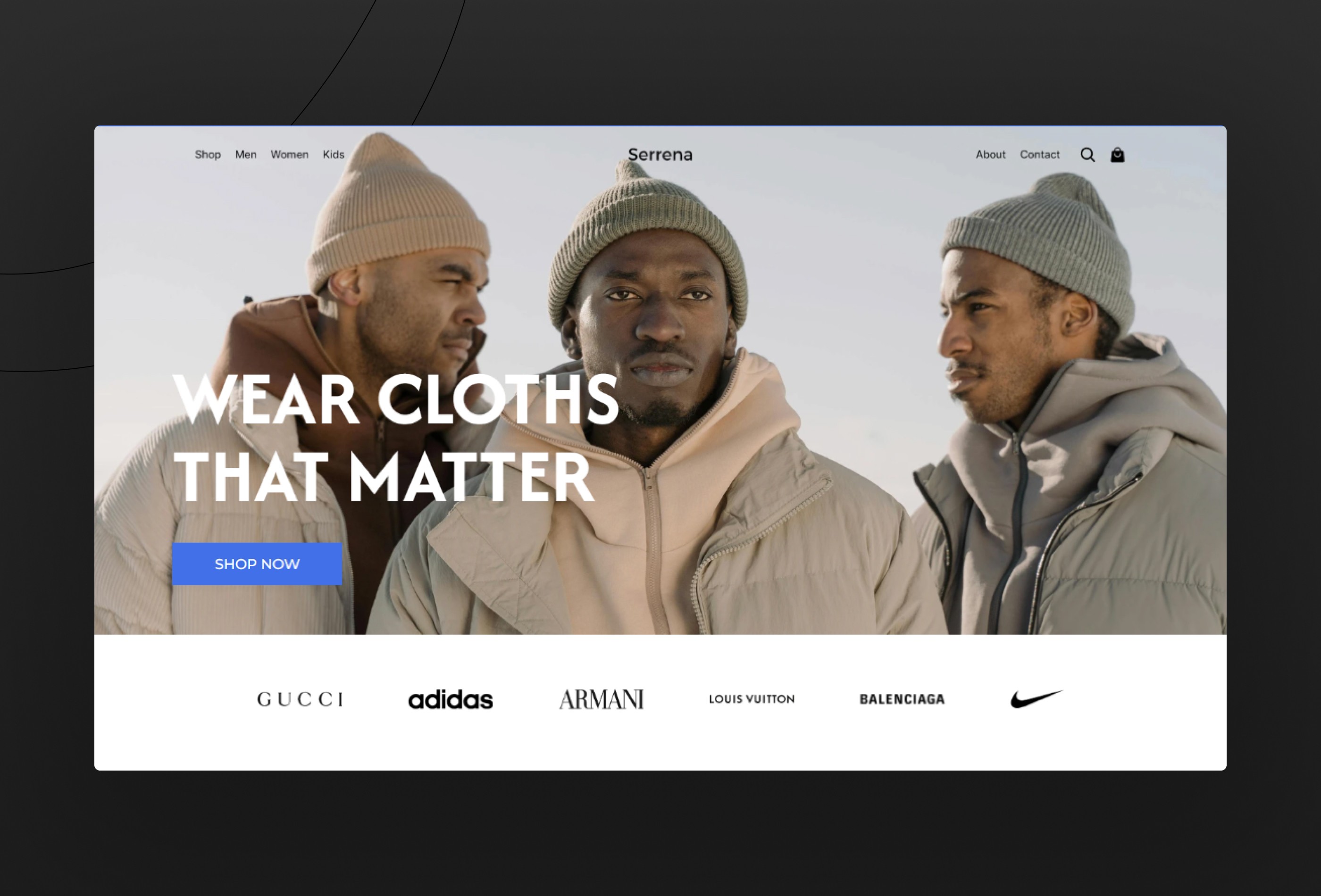 Screenshot 2 for Serrena, a Framer Marketplace template by Cosmic Studio.