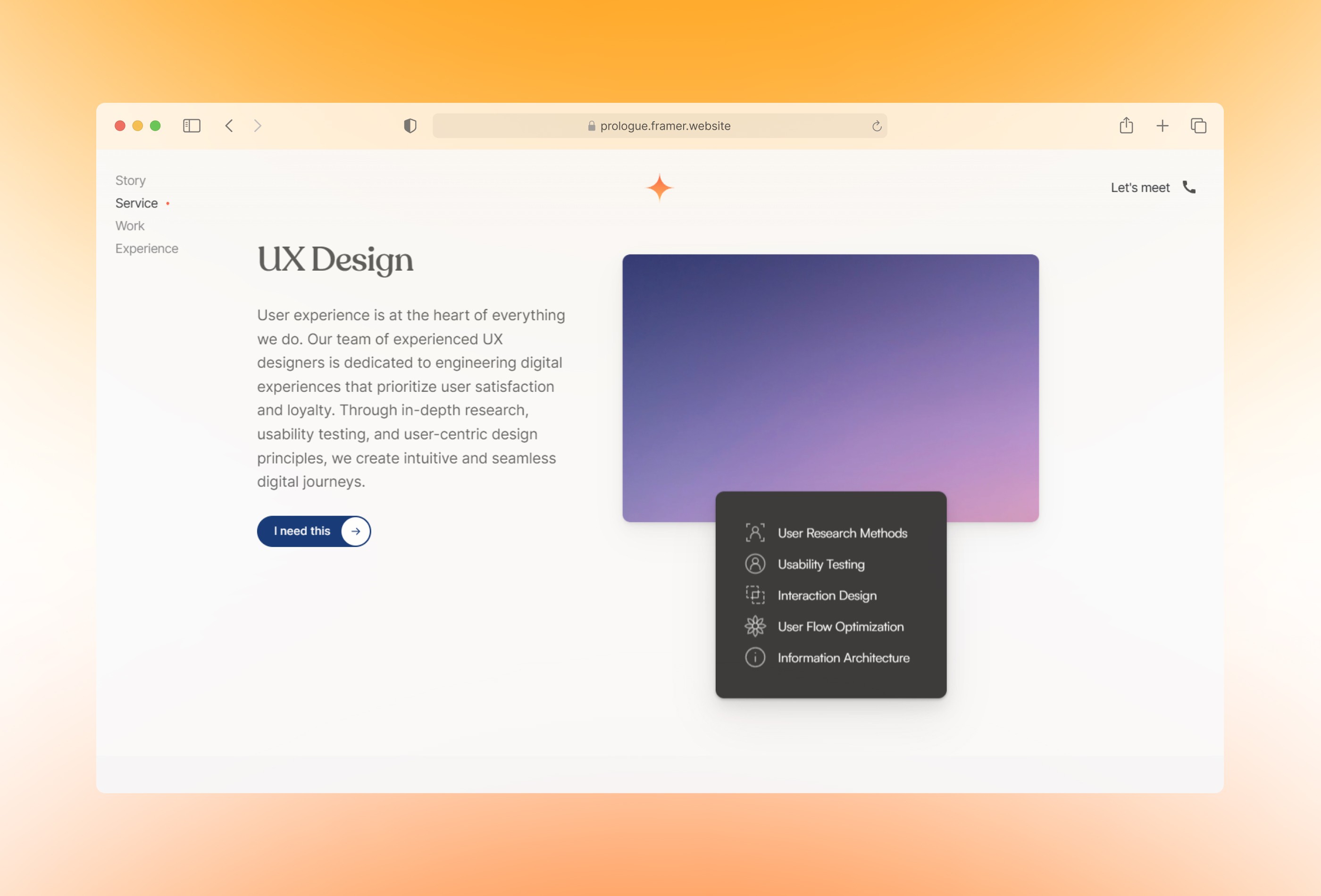 Screenshot 2 for Prologue, a Framer Marketplace template by Goran Babarogic.