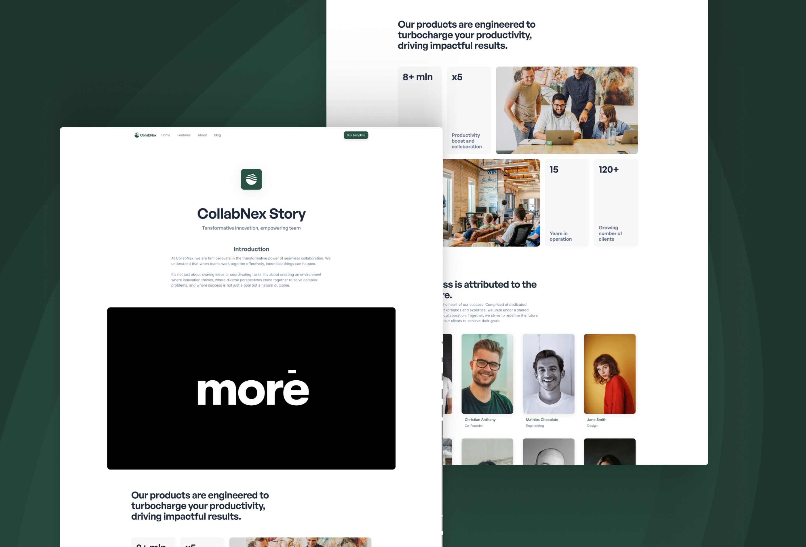 Screenshot 3 for CollabNex, a Framer Marketplace template by Golden Rays.