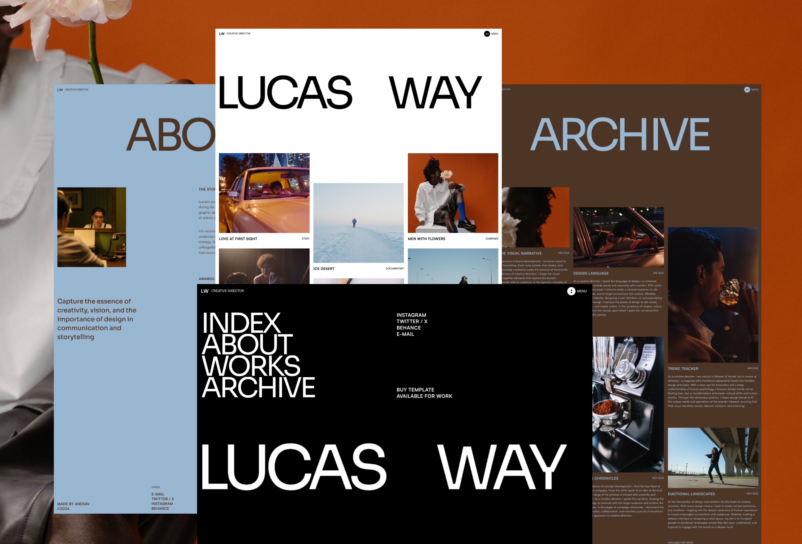 Screenshot 3 for LucasWay, a Framer Marketplace template by andsav.