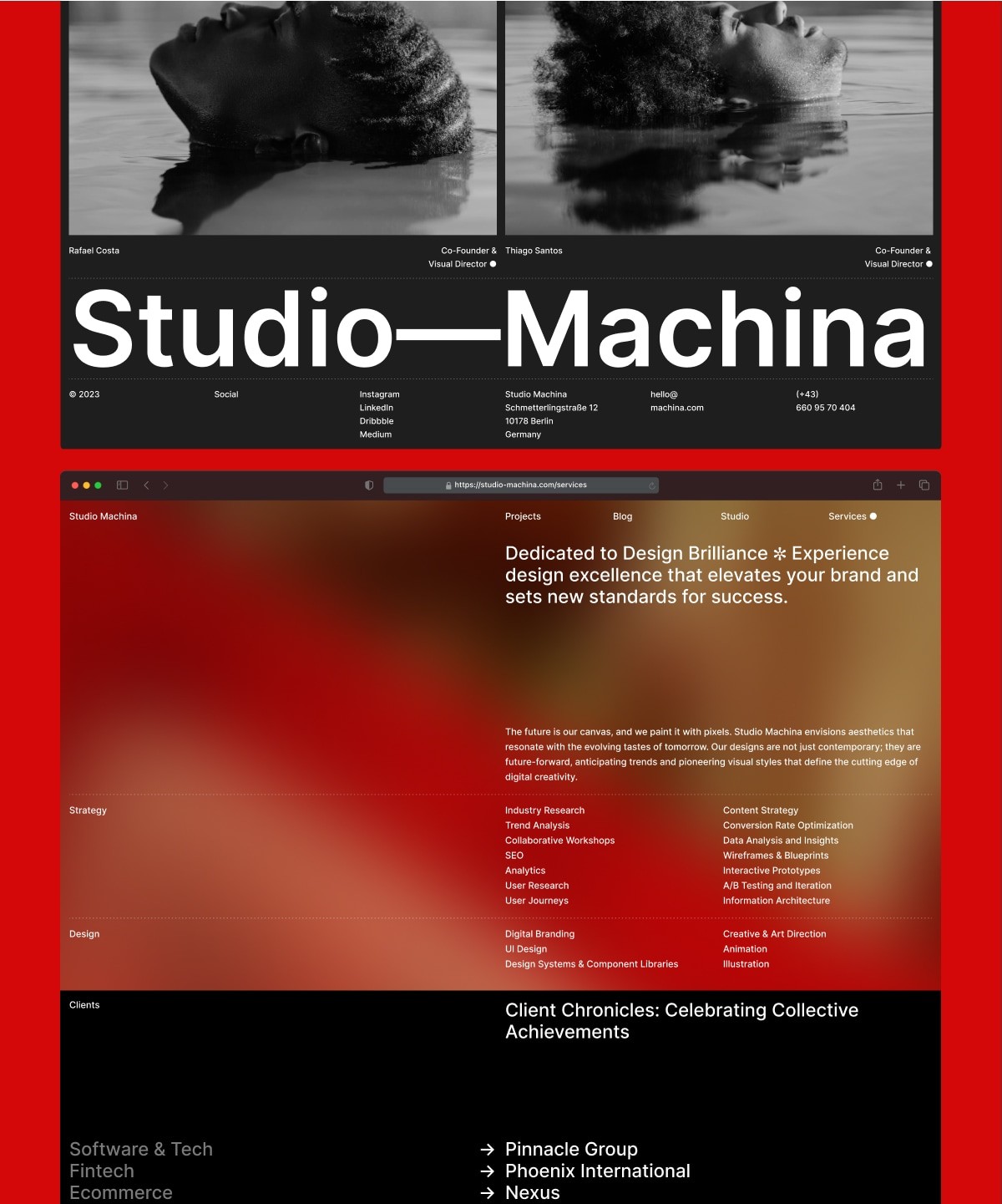 Screenshot 1 for StudioMachina  , a Framer Marketplace template by Bernd.