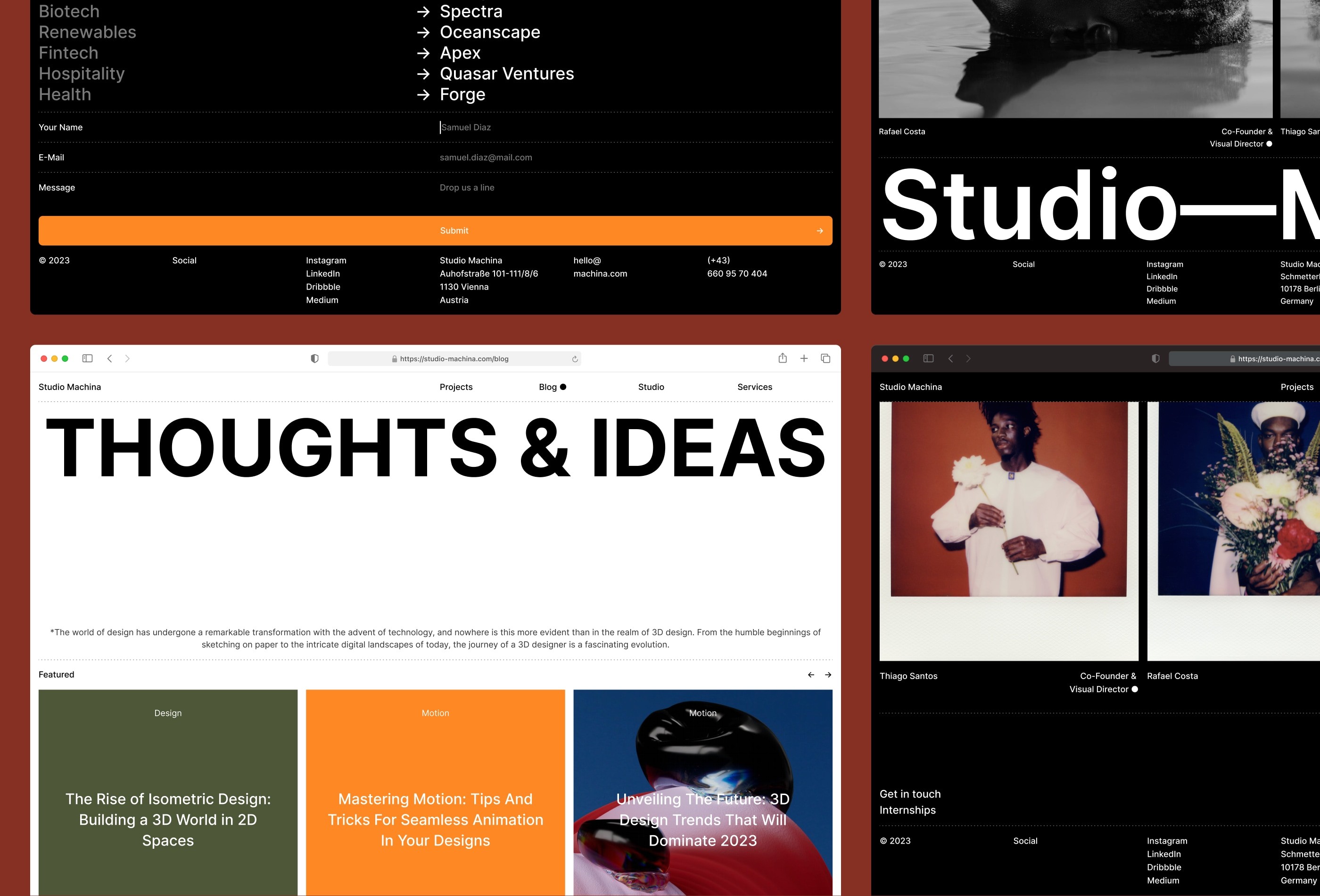 Screenshot 2 for StudioMachina  , a Framer Marketplace template by Bernd.