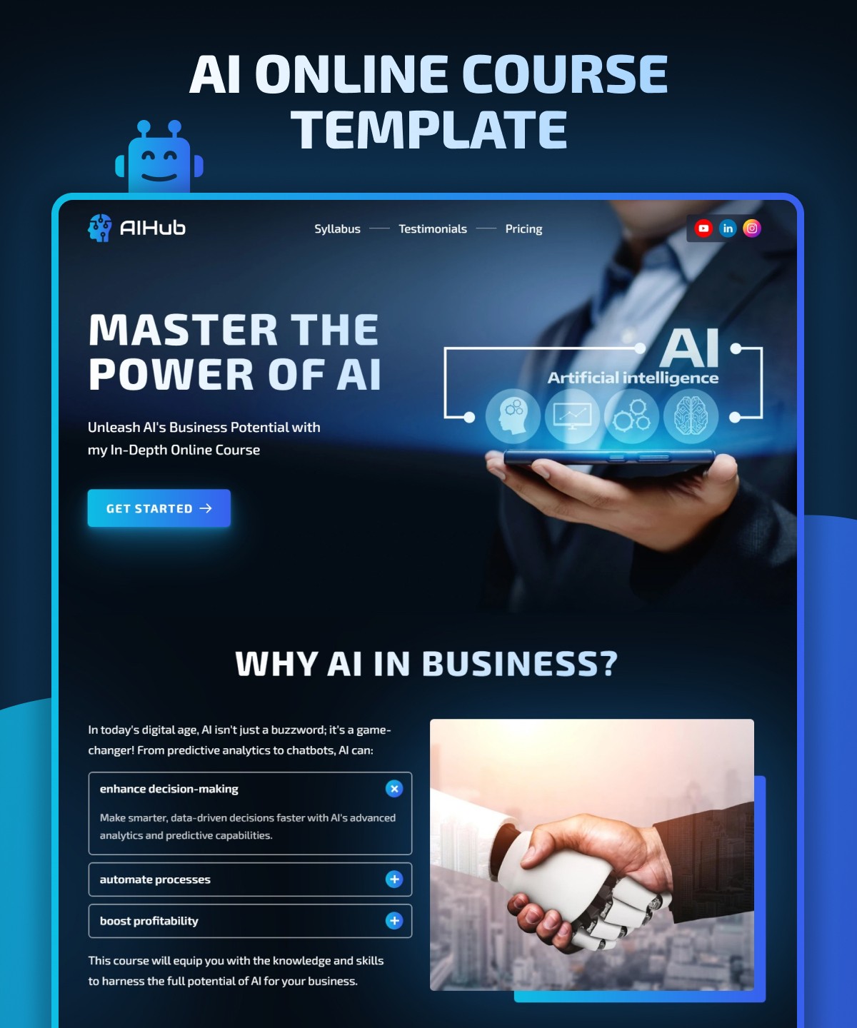 Screenshot 1 for AIHub, a Framer Marketplace template by Vlad Tro.