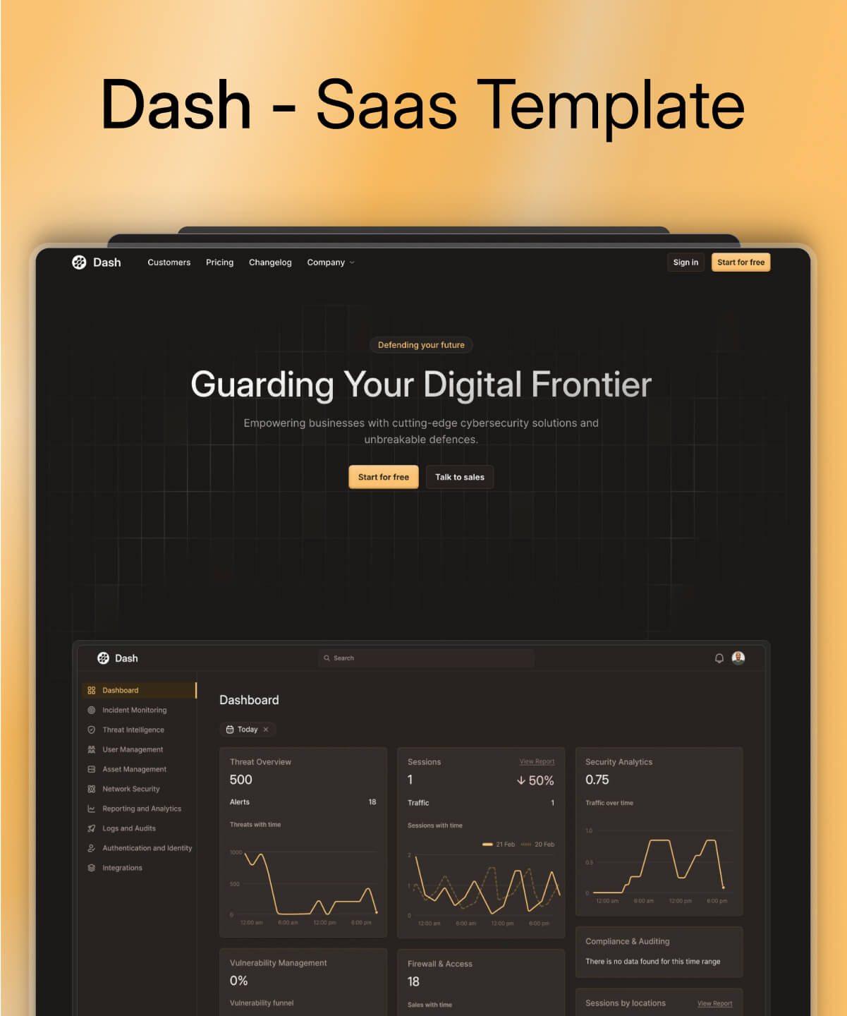 Screenshot 1 for Dash, a Framer Marketplace template by Yadwinder Singh.