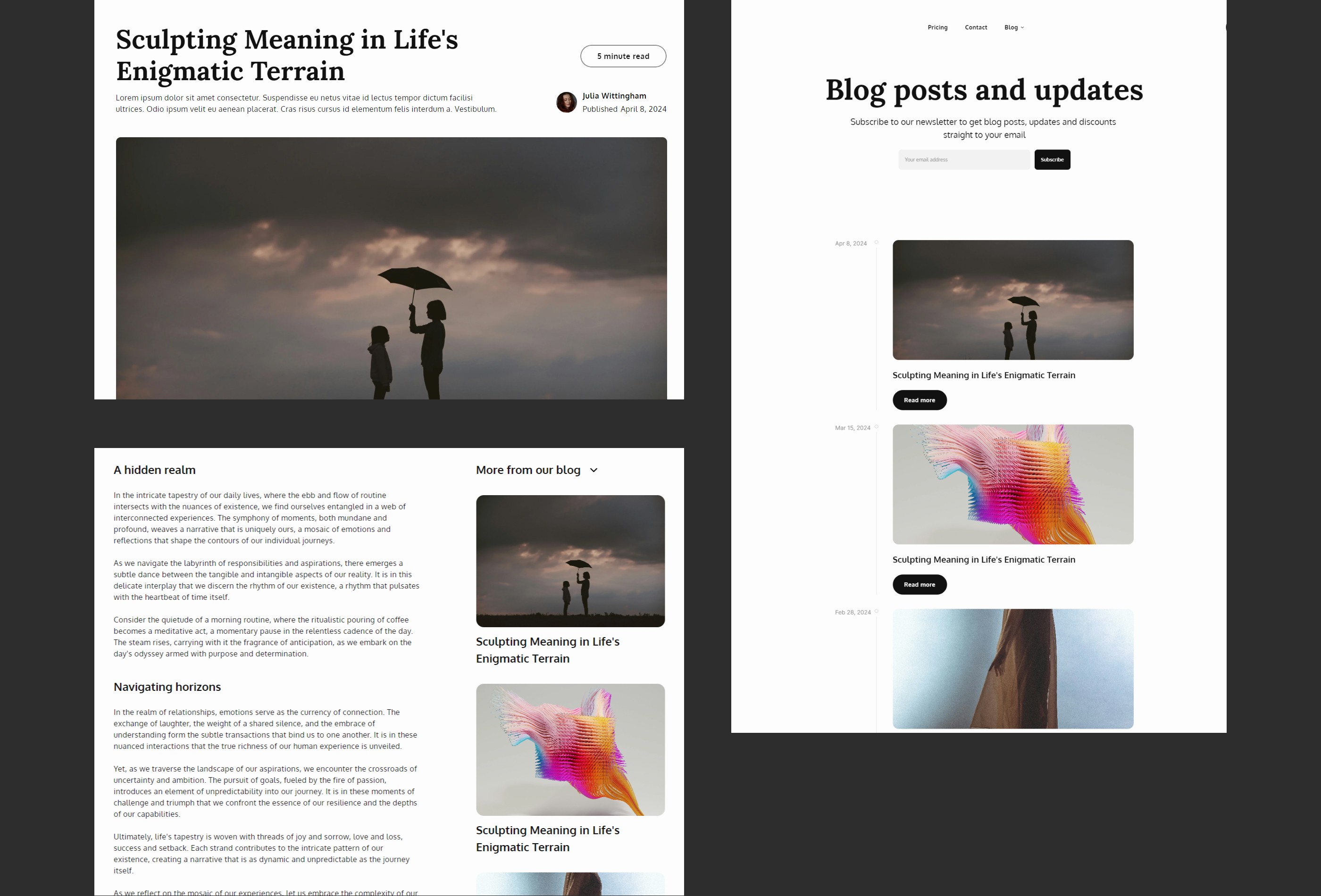 Screenshot 2 for Sanctum, a Framer Marketplace template by Trym Foss.