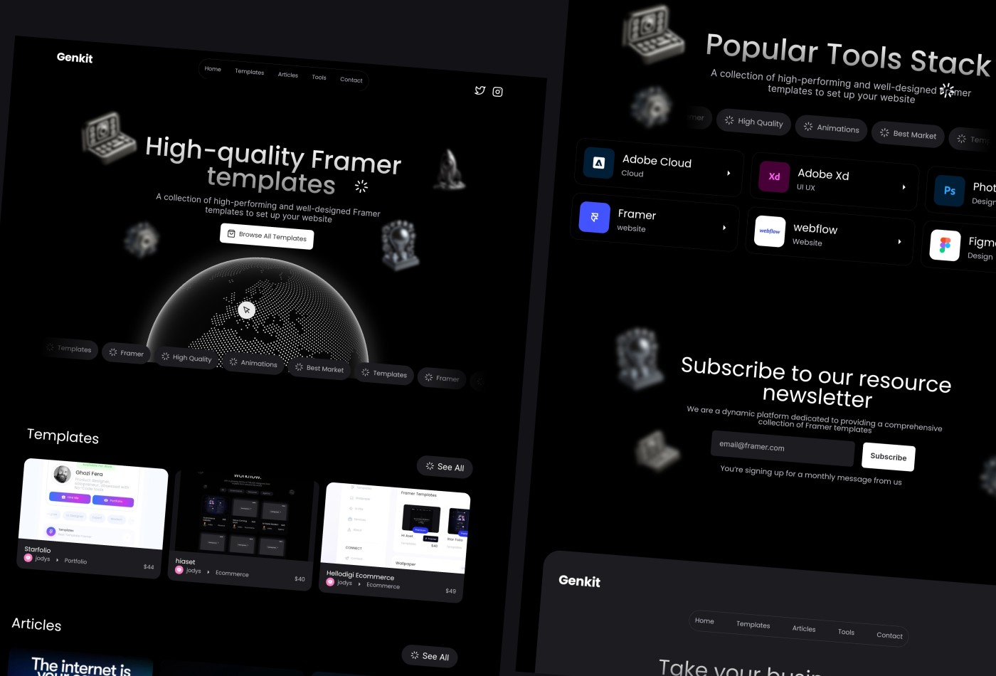 Screenshot 4 for Genkit, a Framer Marketplace template by Jodysaputra.