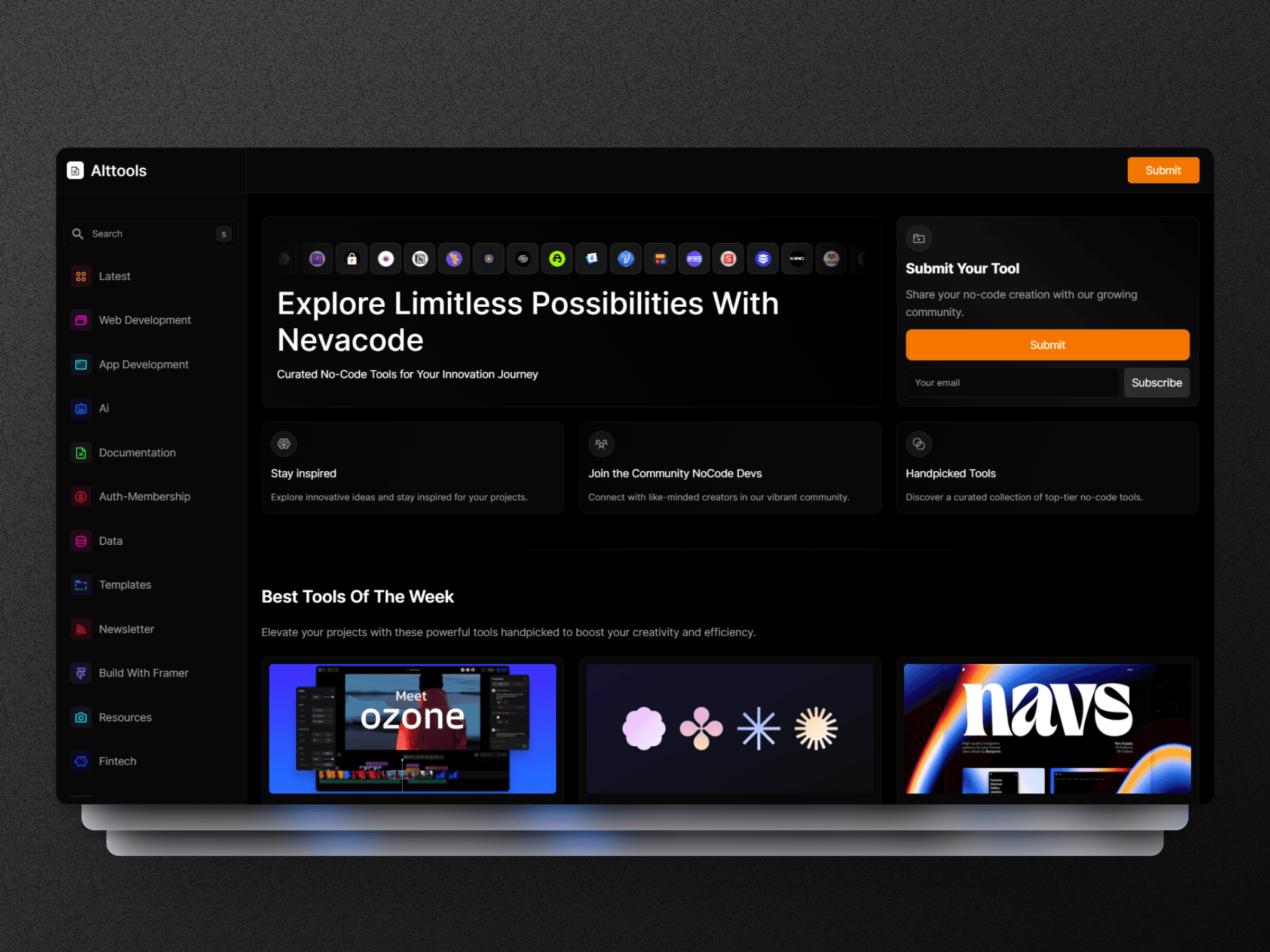 Screenshot 3 for AltTools, a Framer Marketplace template by Kayode.