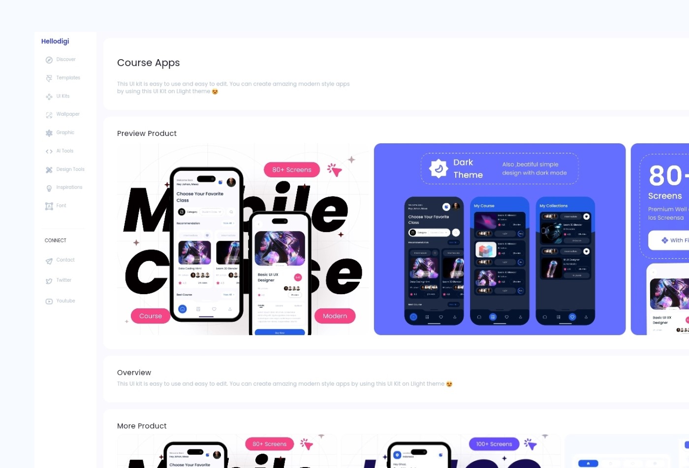 Screenshot 2 for Hellodigi, a Framer Marketplace template by Jodysaputra.