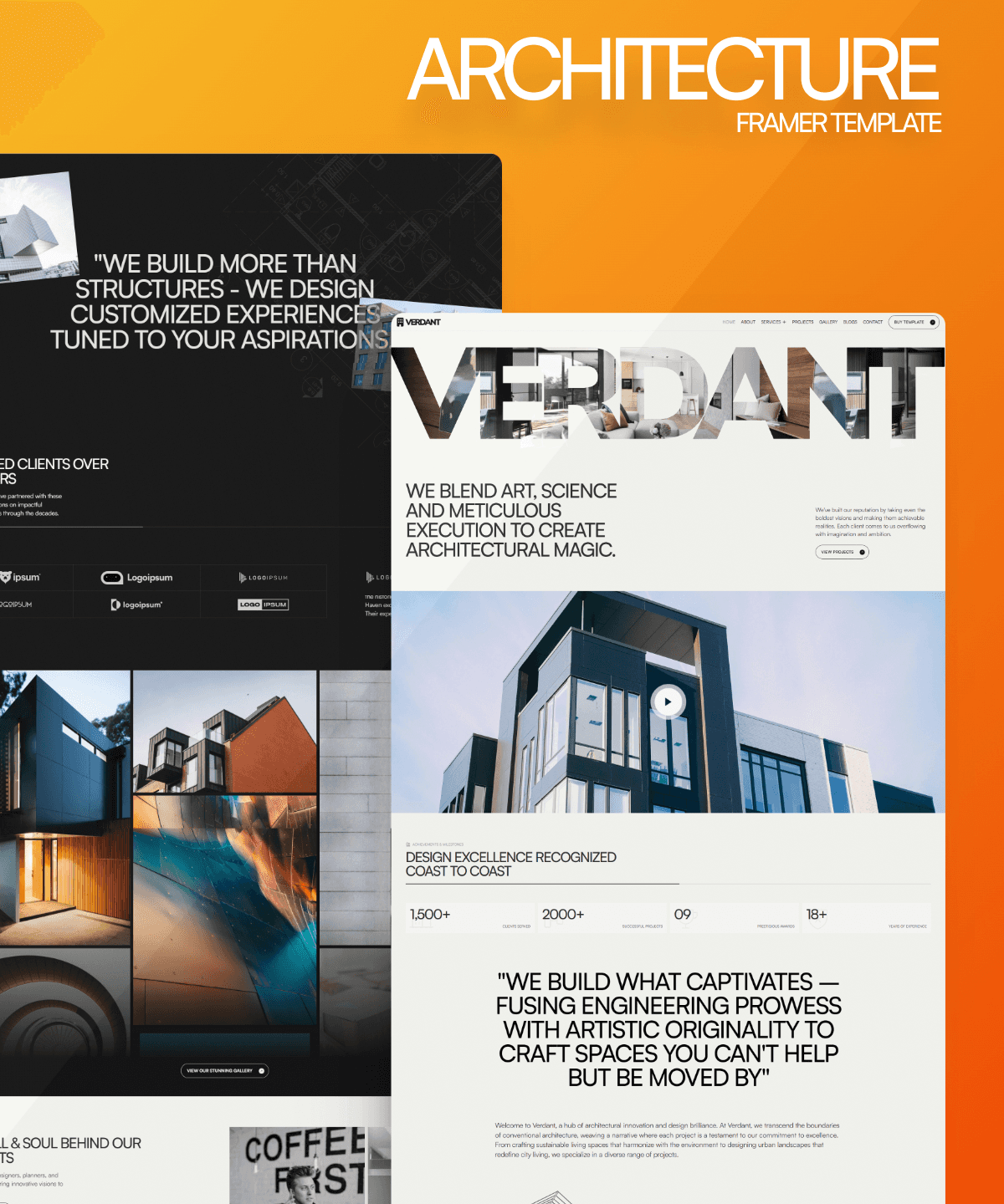 Screenshot 1 for ARCHITECT, a Framer Marketplace template by Real Mehedi.
