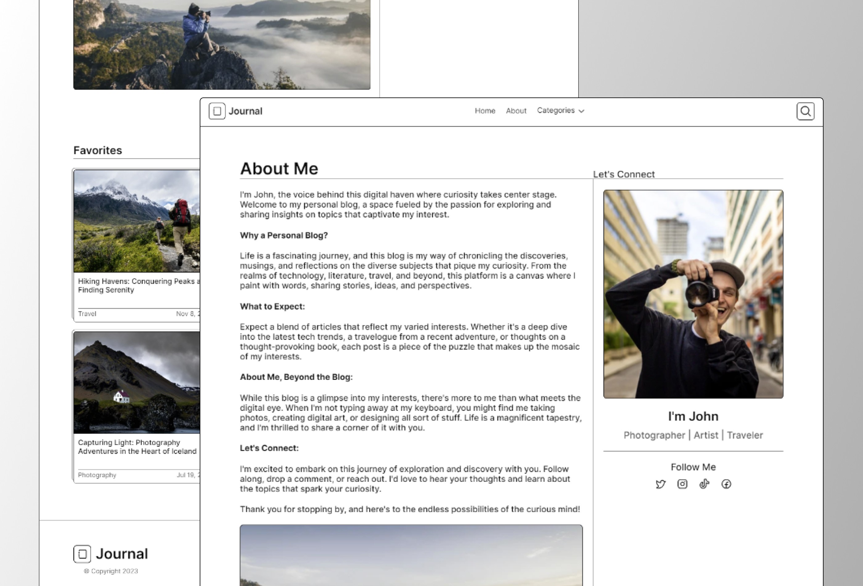 Screenshot 3 for Journal, a Framer Marketplace template by Thaer Swailem.
