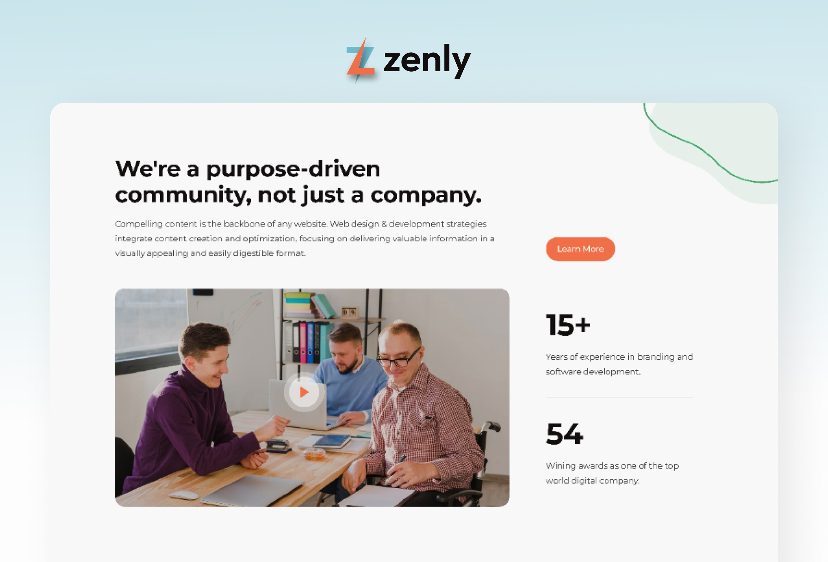 Screenshot 3 for Zenly, a Framer Marketplace template by Sailr.