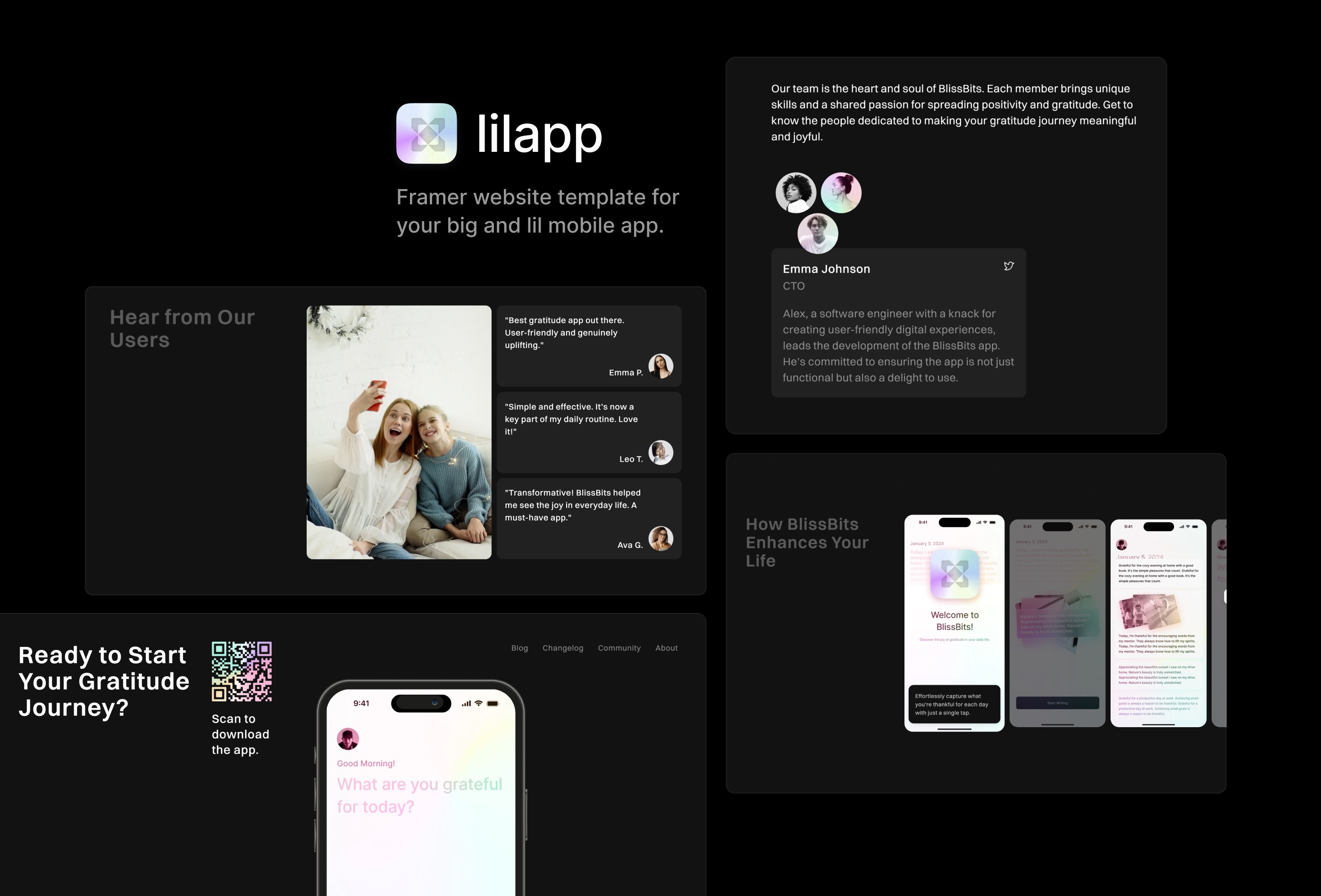 Screenshot 2 for lilapp, a Framer Marketplace template by Noman.