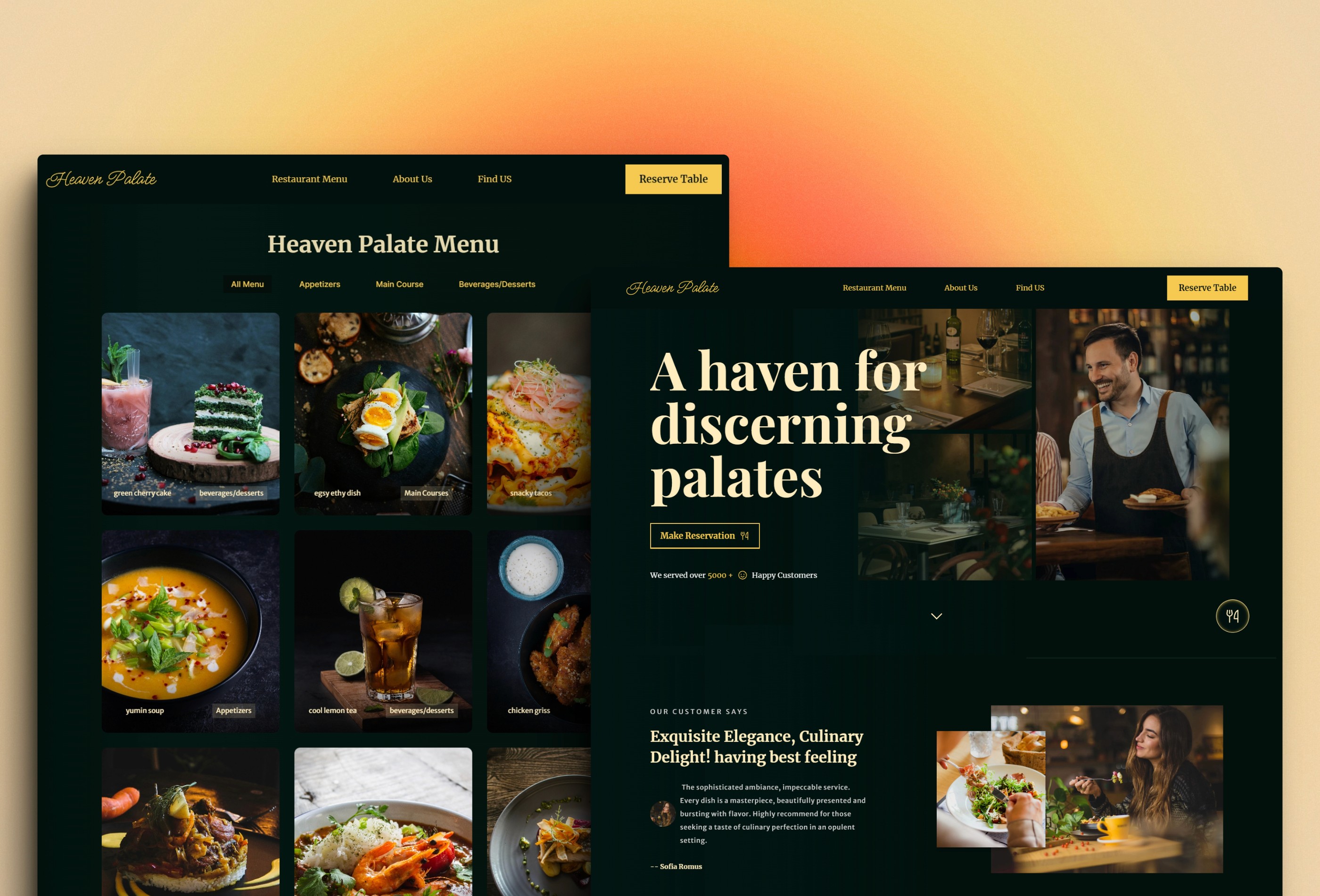 Screenshot 2 for HeavenPalate, a Framer Marketplace template by Framebase.