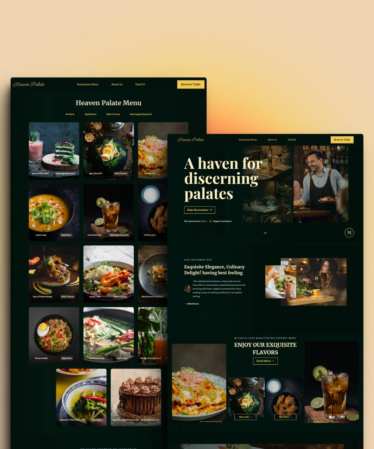 Screenshot 1 for HeavenPalate, a Framer Marketplace template by Framebase.
