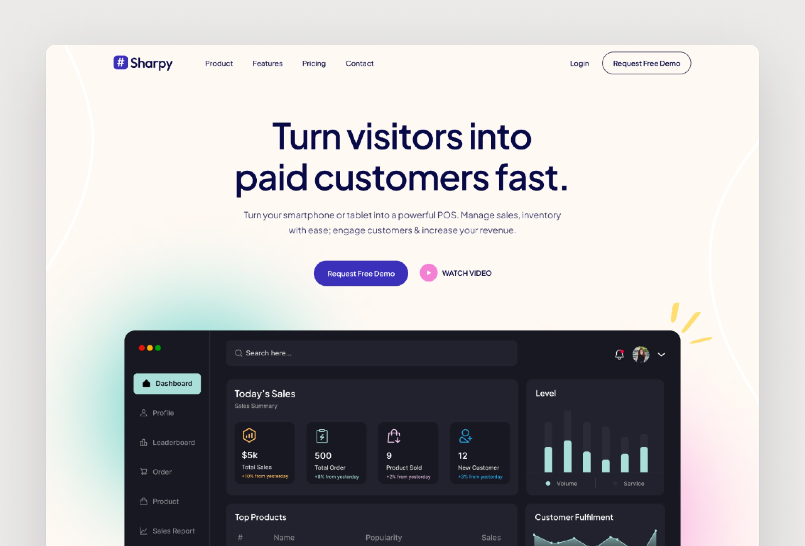 Screenshot 3 for Sharpy, a Framer Marketplace template by Framerbite.