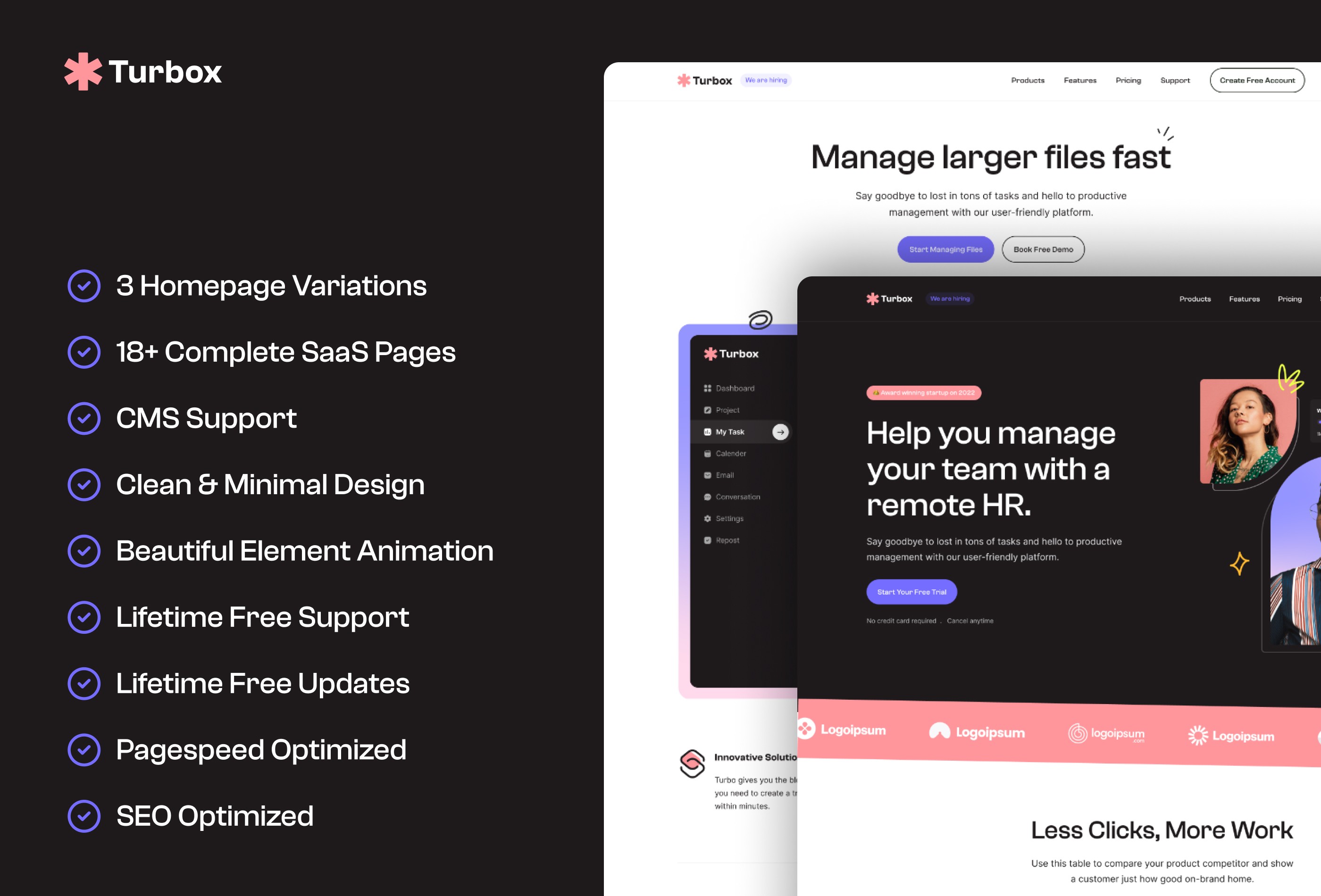Screenshot 3 for Turbox, a Framer Marketplace template by Framerbite.