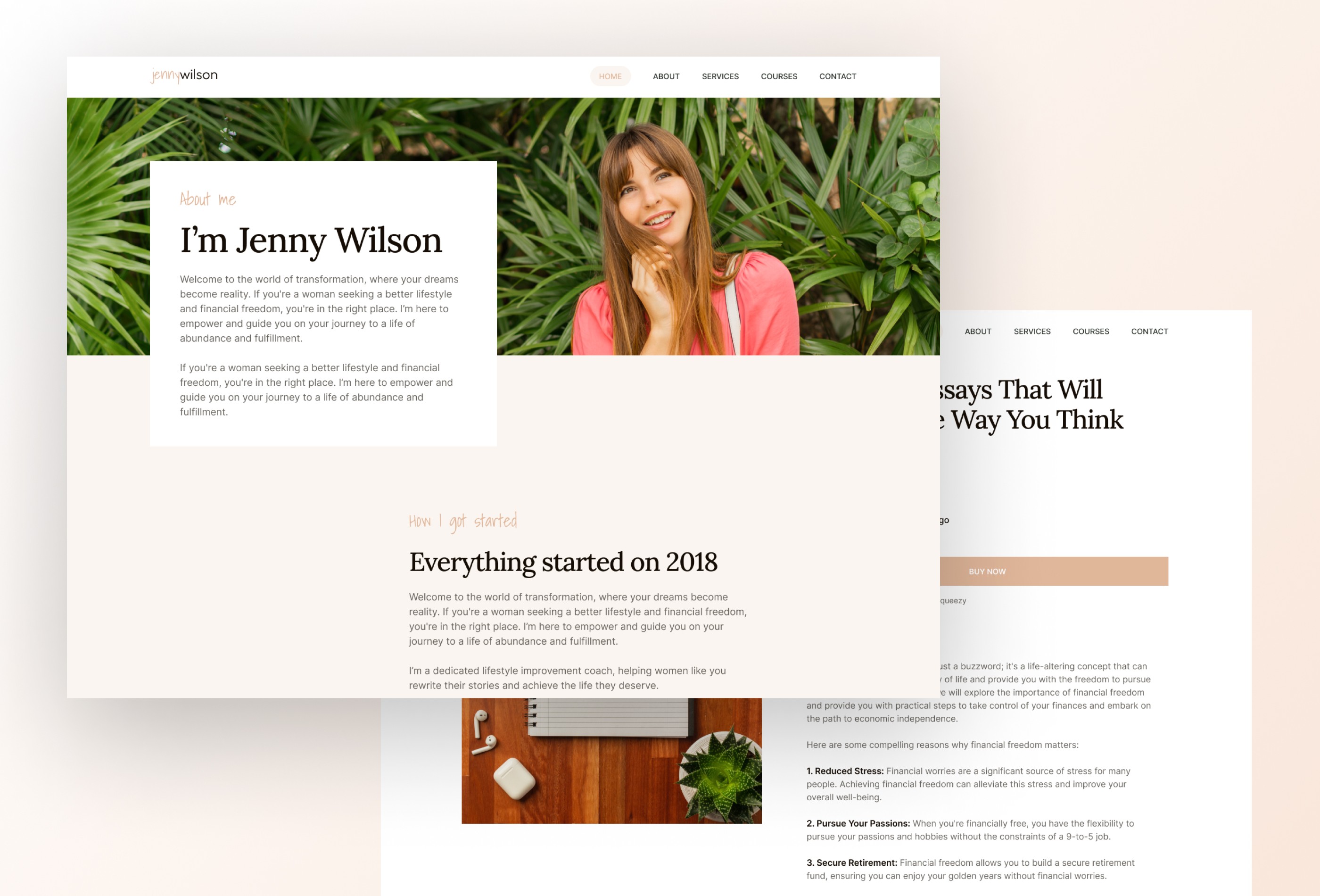 Screenshot 4 for Feminine, a Framer Marketplace template by Framerbite.