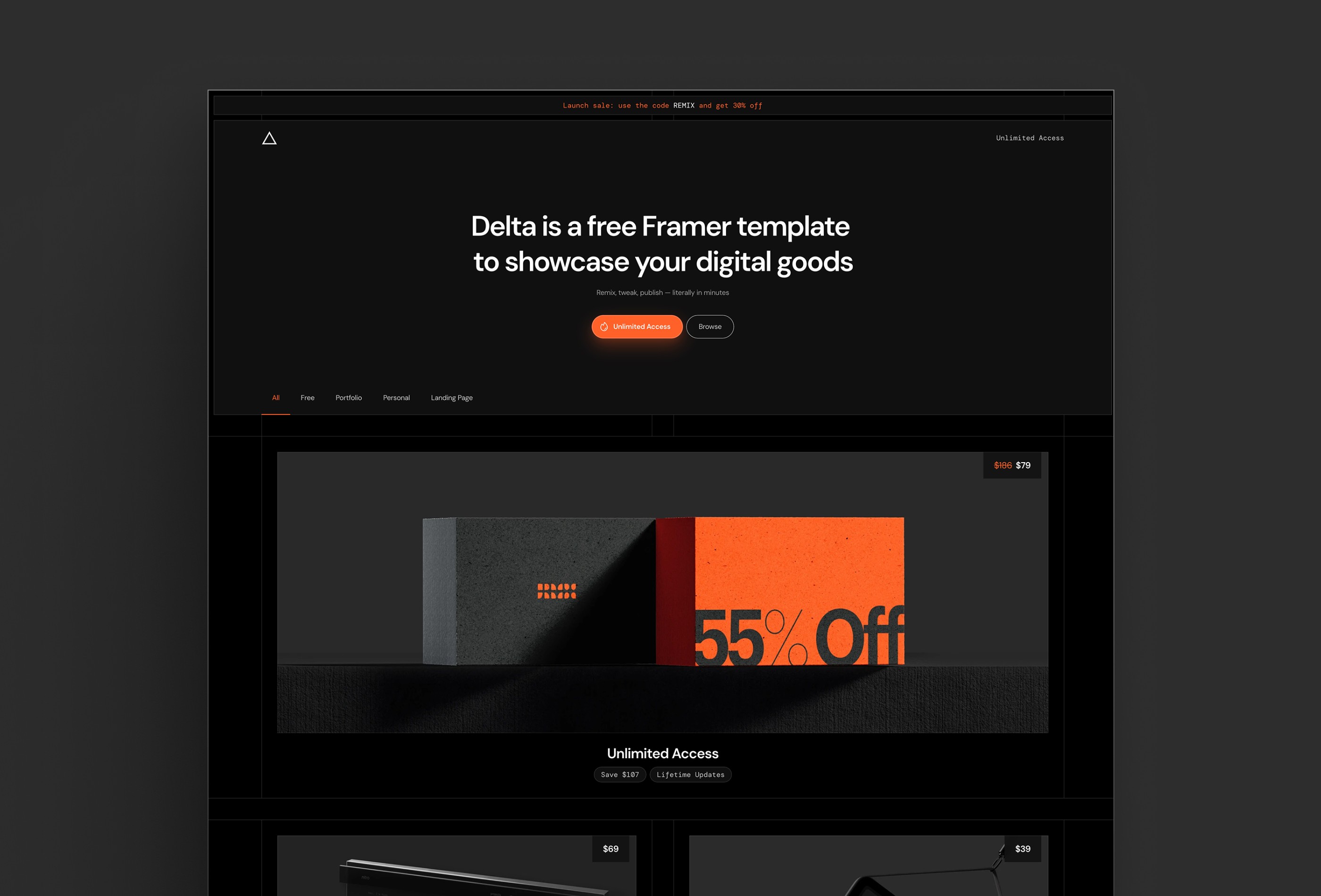 Thumbnail 2 for Delta Store, a Framer Marketplace template by Easyfast Portfolio.